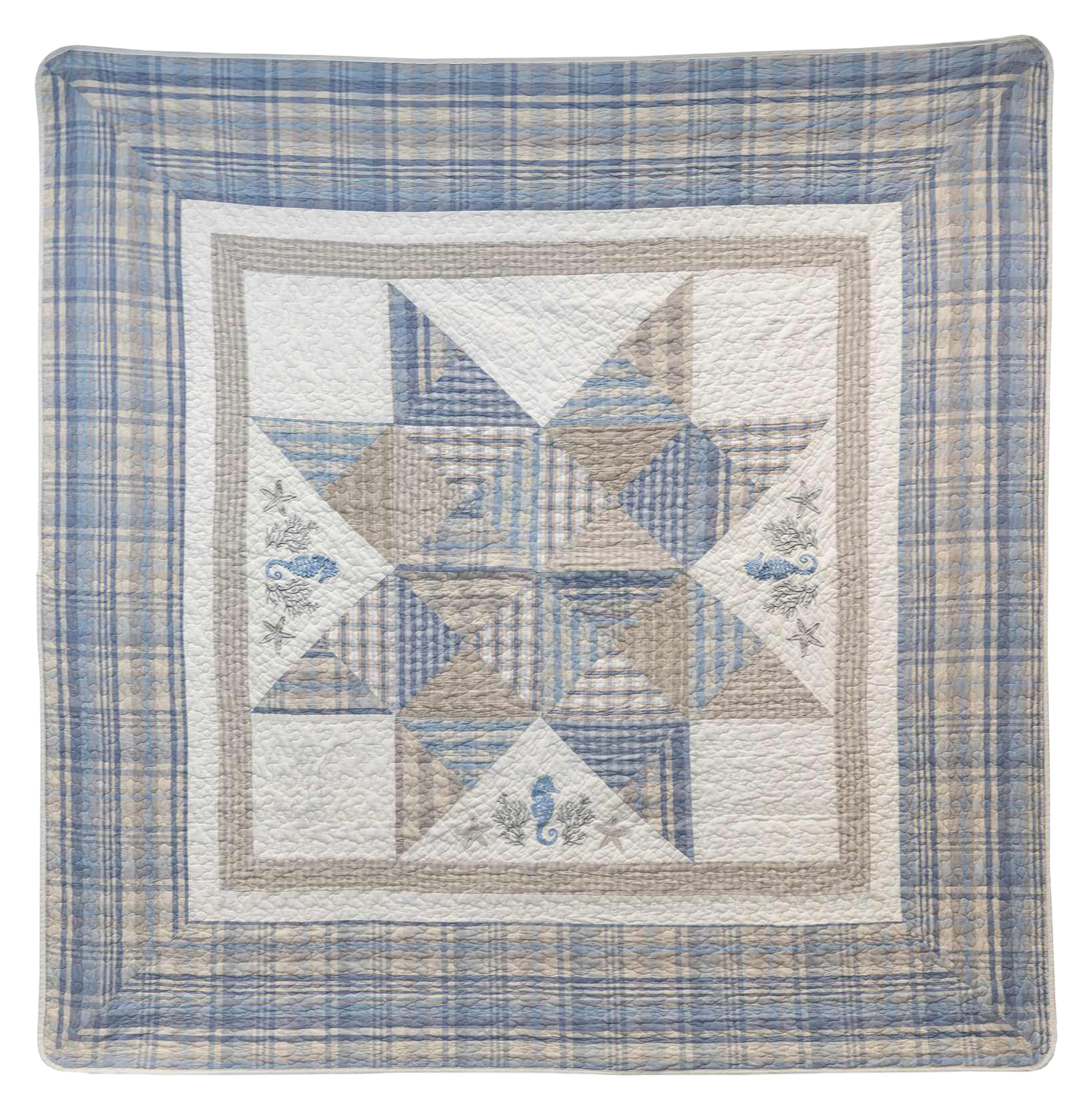 Image of Donna Sharp Coastal Star Cotton Patchwork Quilted Throw Blanket