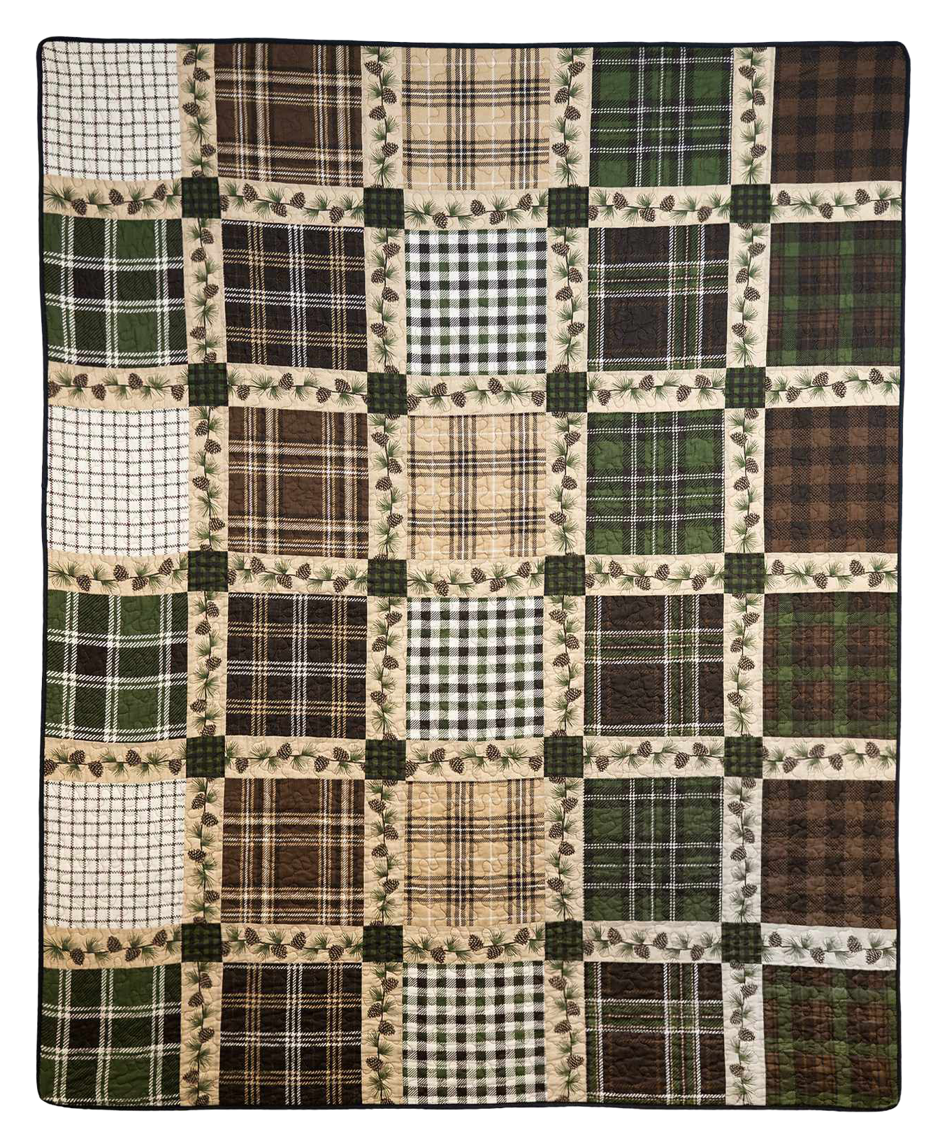 Image of Donna Sharp Pine Patch Cotton Quilted Throw Blanket