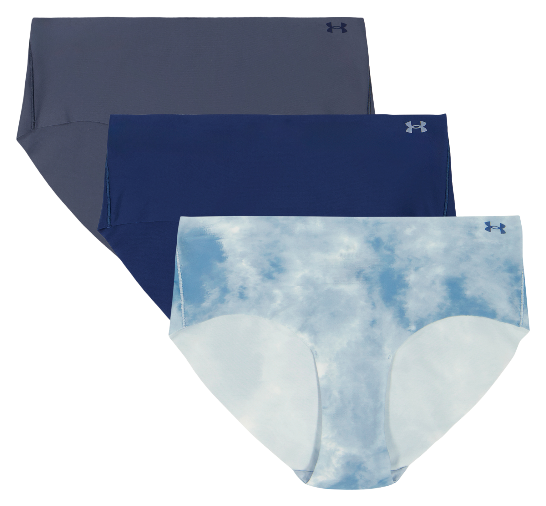 Image of Under Armour Pure Stretch Printed No Show Hipster 3-Pack