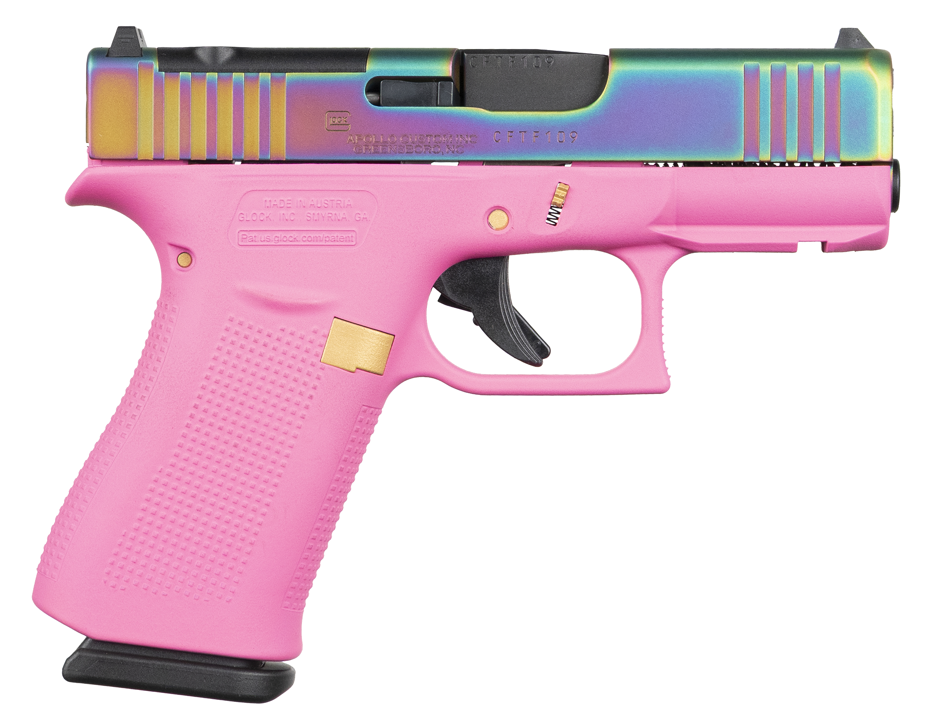 GLOCK 43X MOS Pink Rainbow SemiAuto Pistol