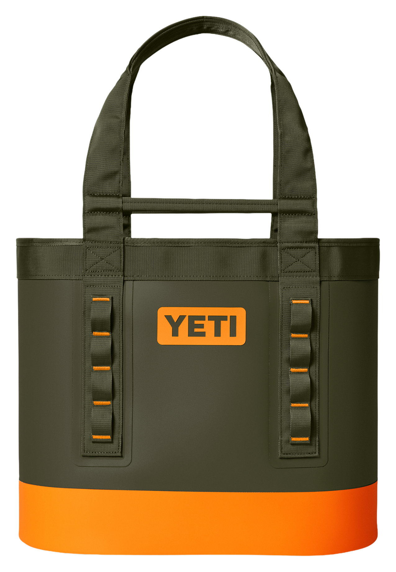 Image of YETI Camino 35 Carryall Tote Bag - Olive/King Crab Orange