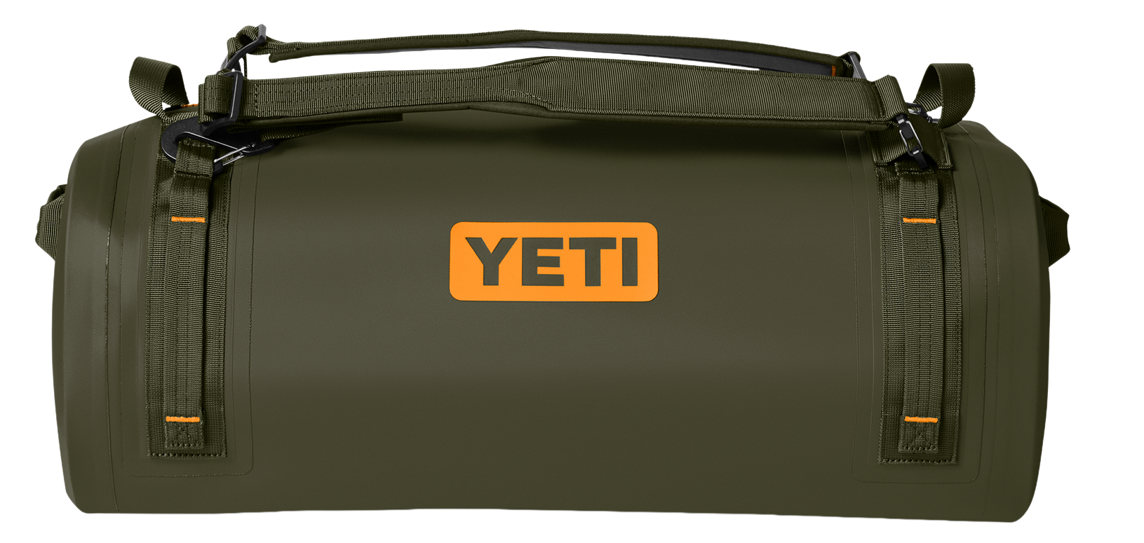 Image of YETI Panga 50L Waterproof Duffel Bag - Olive/King Crab Orange