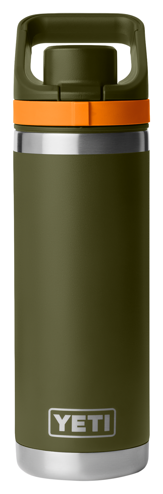 Image of YETI Rambler 18-oz. Water Bottle With Flip Chug Cap - Olive/King Crab Orange