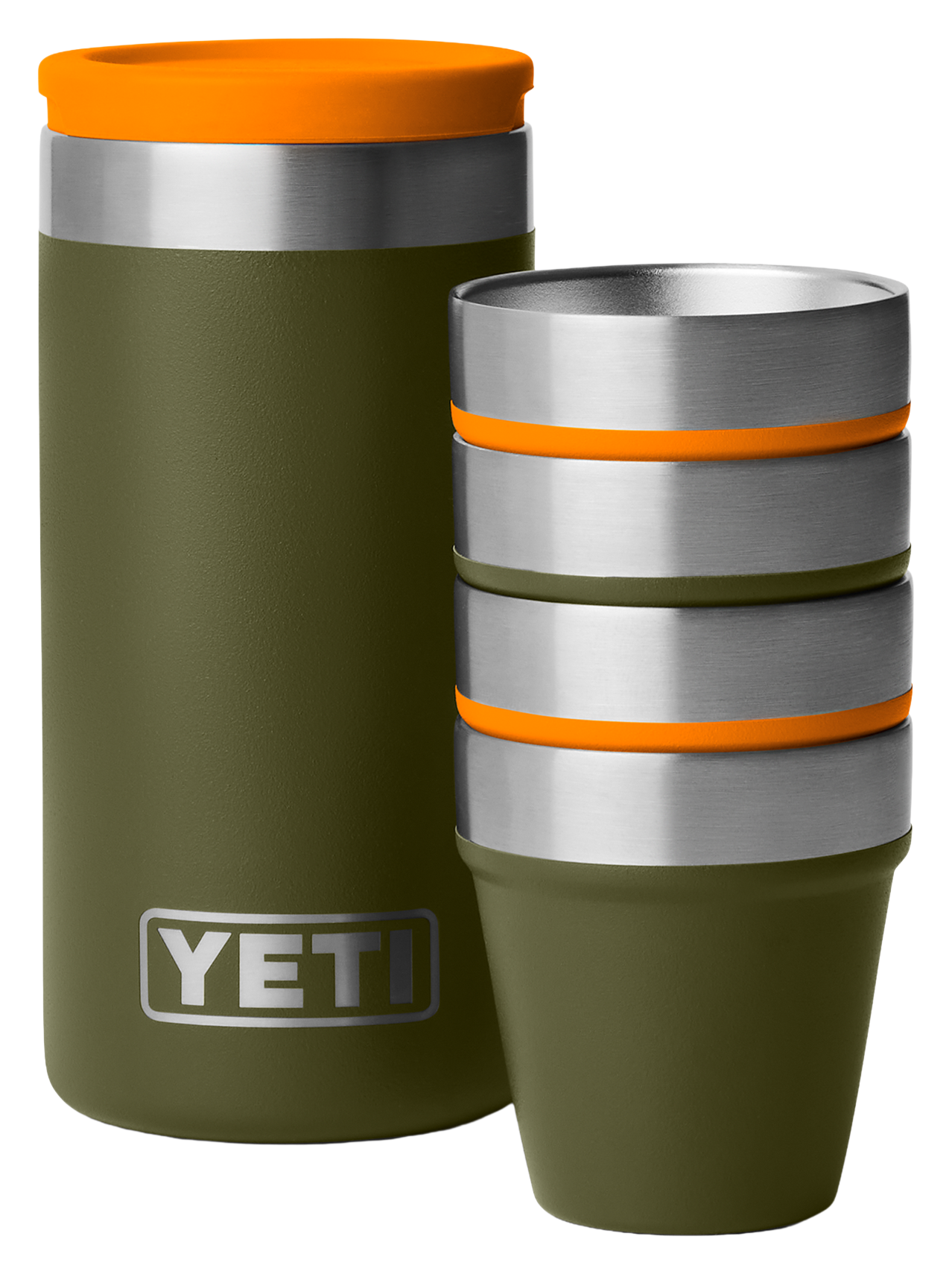 Image of YETI Shot Glasses and Carrying Case - Olive/King Crab Orange