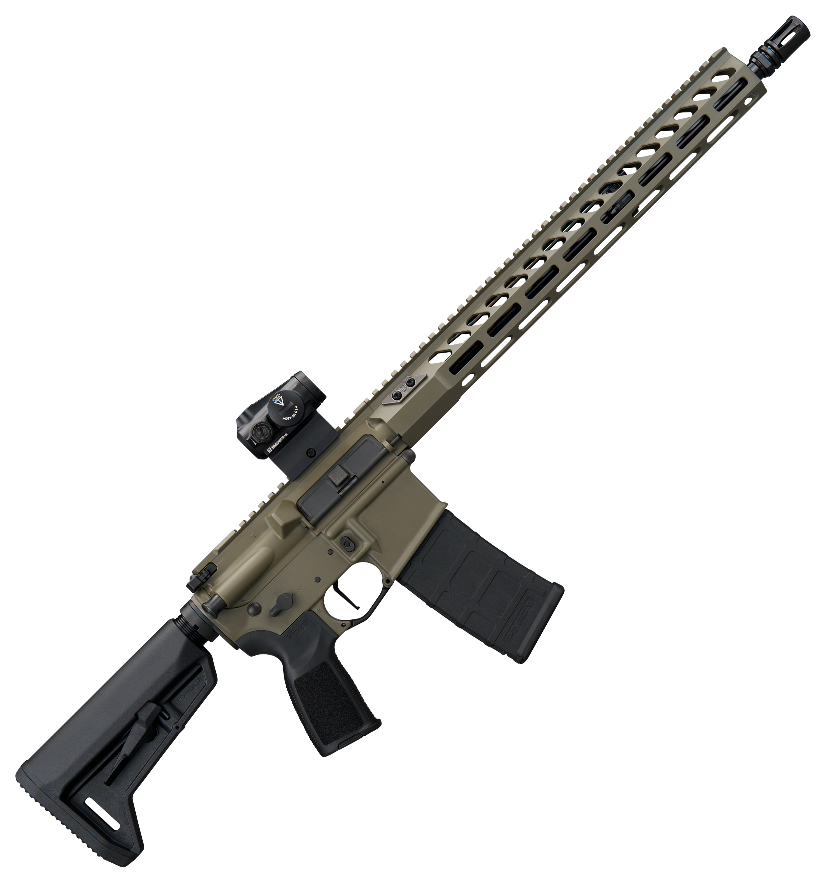Image of SIG SAUER M400-FORGE Semi-Auto Rifle with ROMEO-MSR Gen II Red Dot - Moss Green Cerakote