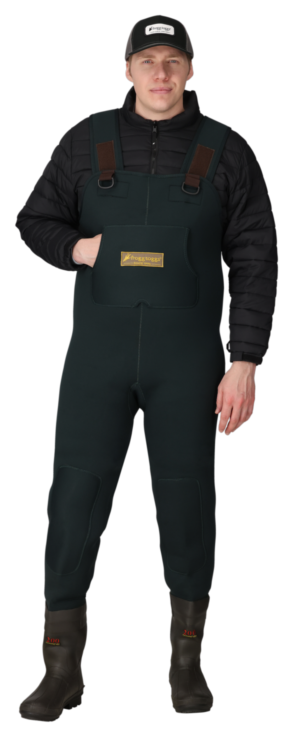 Image of frogg toggs Amphib Neoprene Felt-Sole Waders for Men - Forest Green