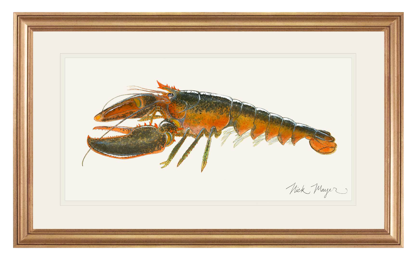 Image of Northern Lobster Original Framed Painting by Nick Mayer