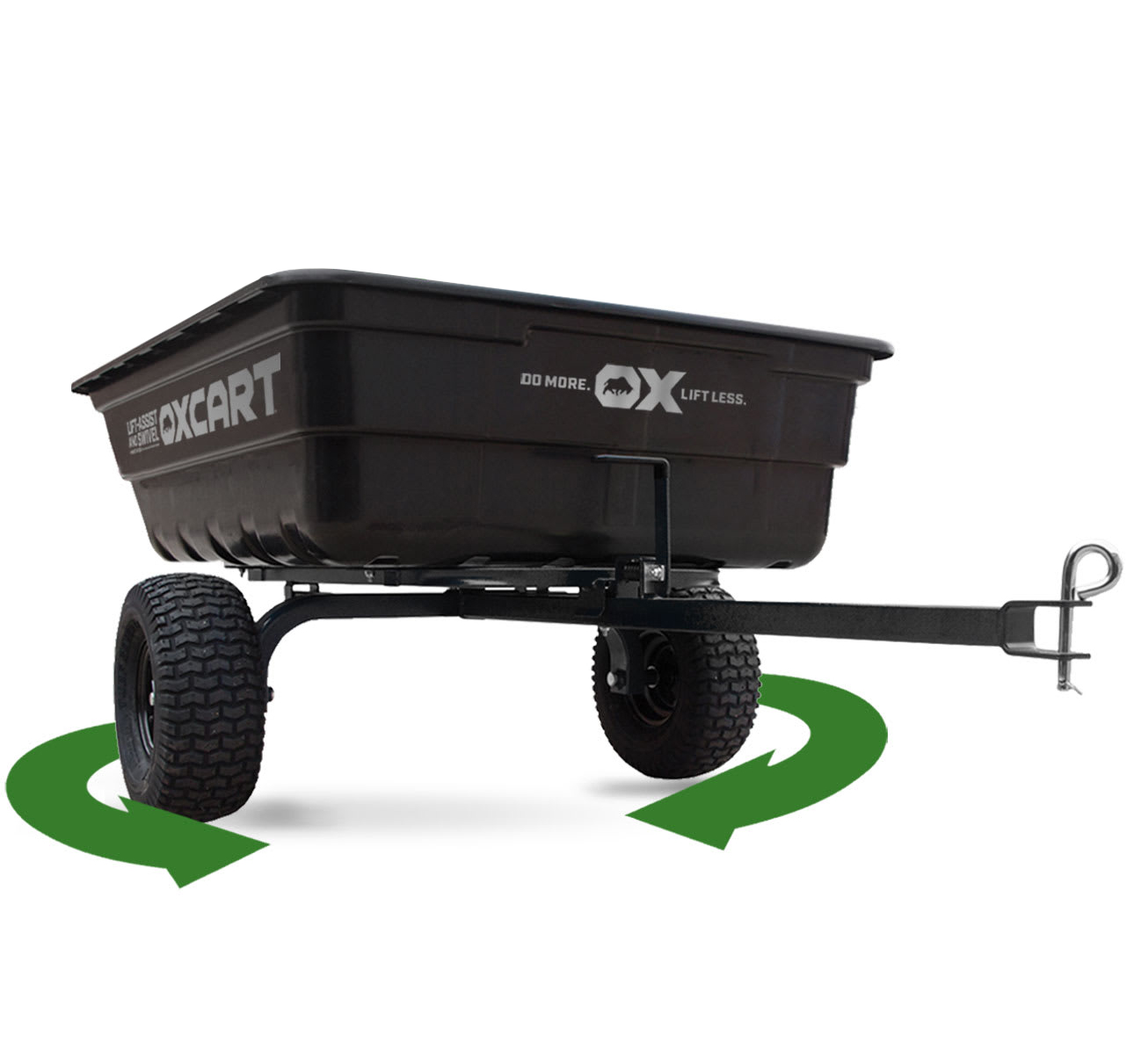 Image of OxCart Stockman Lift-Assist and Swivel ATV Dump Cart with 4-Ply Run-Flat Tires