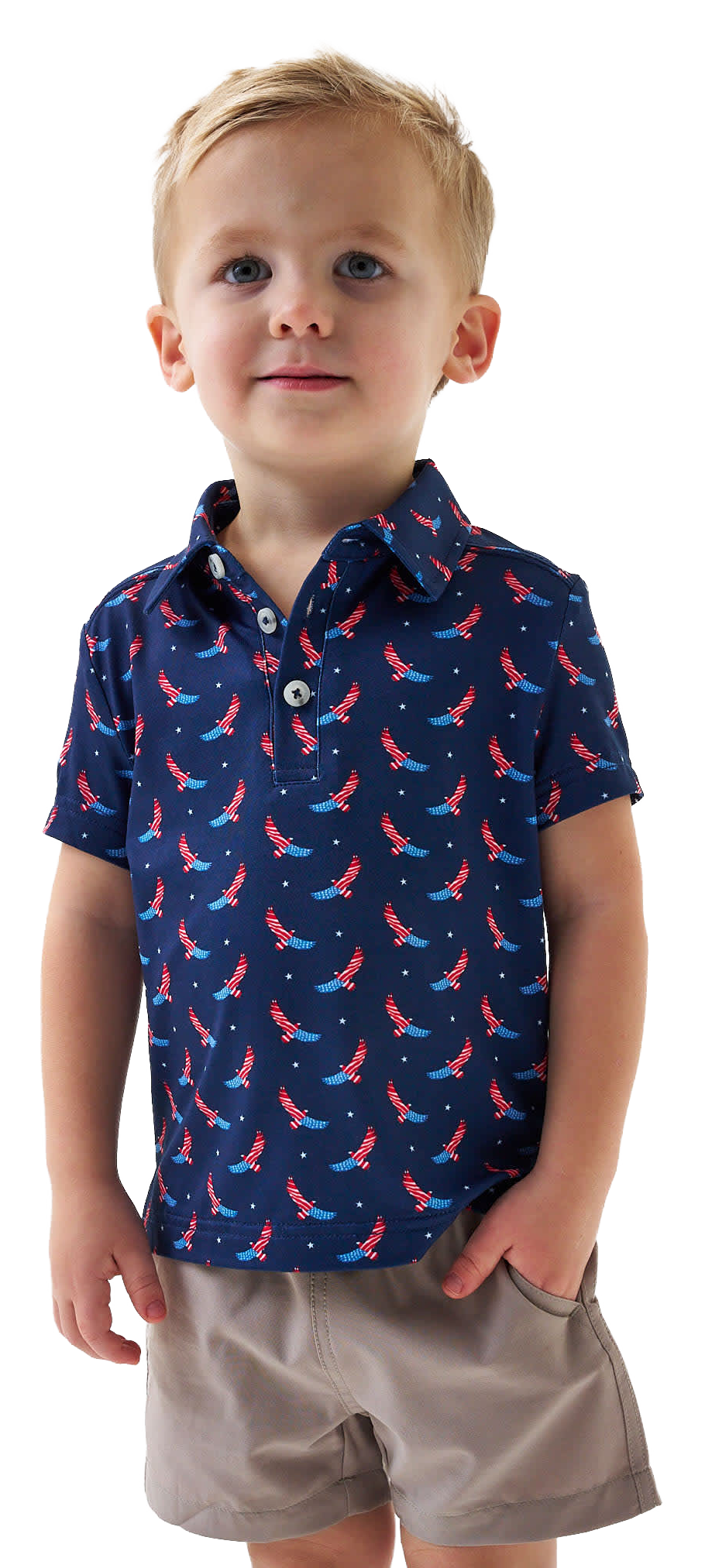 Image of BURLEBO Performance Polo for Toddlers - USA Eagle