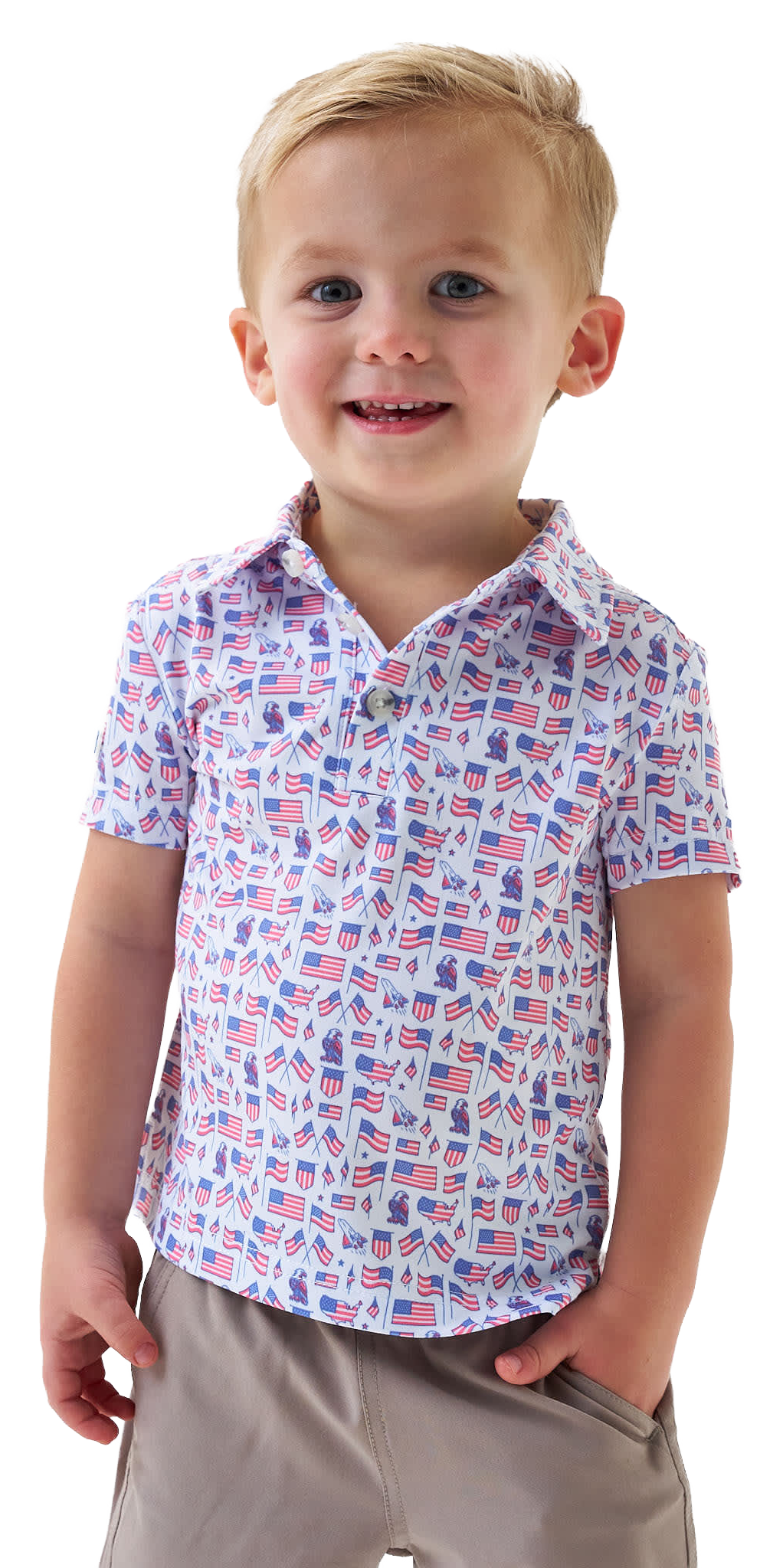 Image of BURLEBO Performance Polo for Toddlers - Old Glory