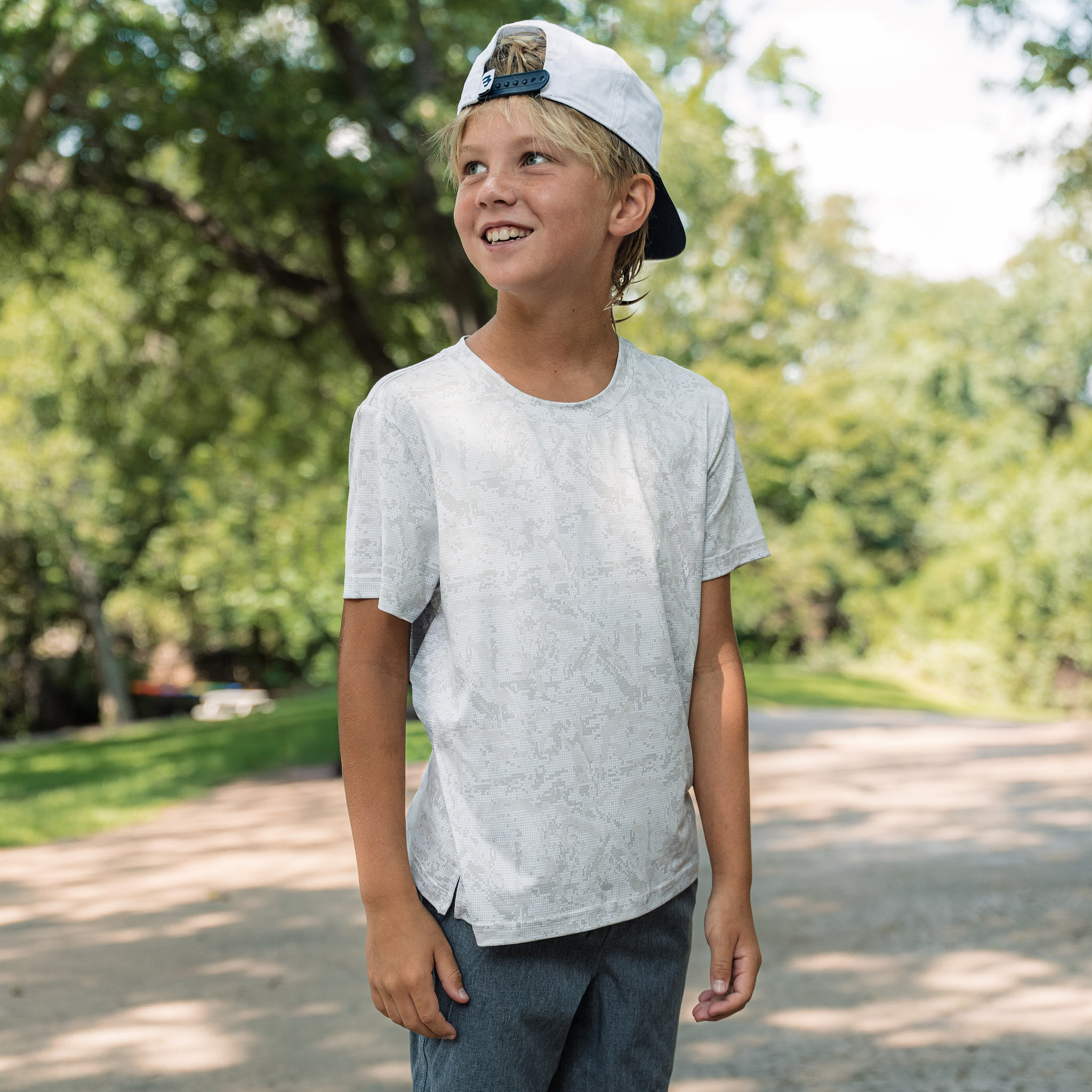 Image of BURLEBO Go To Short-Sleeve T-Shirt for Toddlers - Ivory Digi Camo