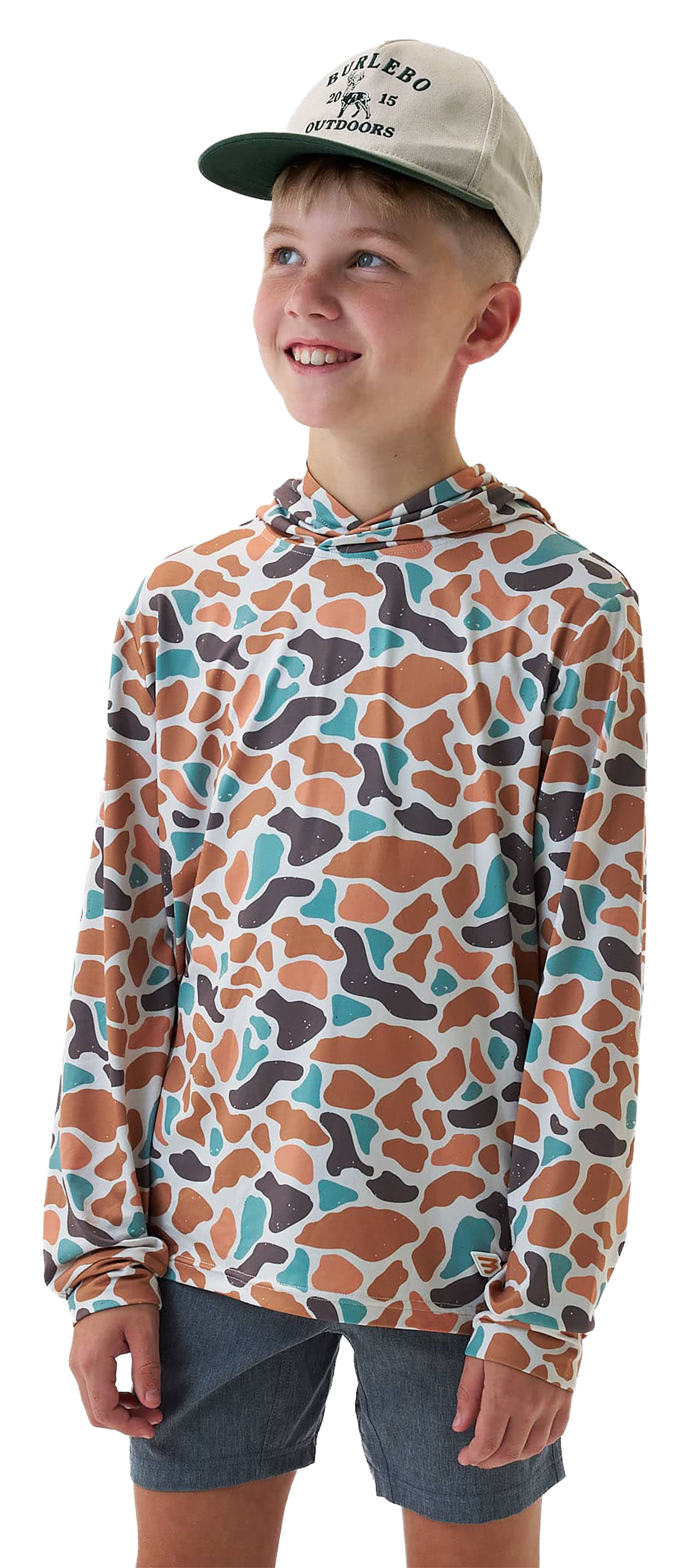 Image of BURLEBO Performance Hoodie for Kids - Bayside Camo