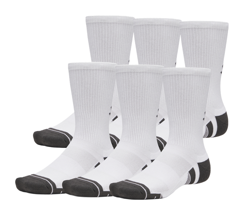 Image of Under Armour Performance Tech Breathable Crew Socks 6-Pair Pack for Women - White