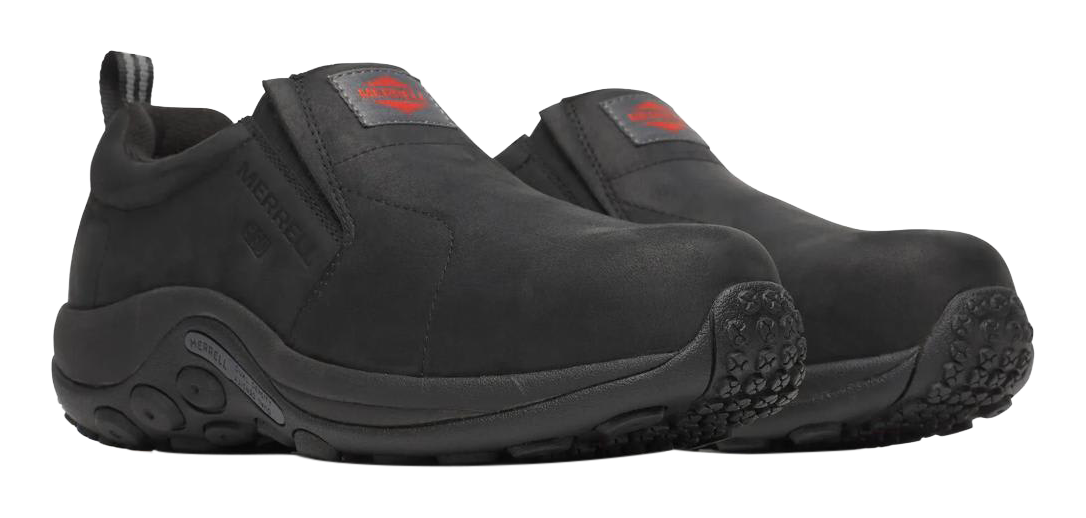 Image of Merrell Jungle Moc Hi-Vis SD-10 Carbon-Toe Work Shoes for Men - Black