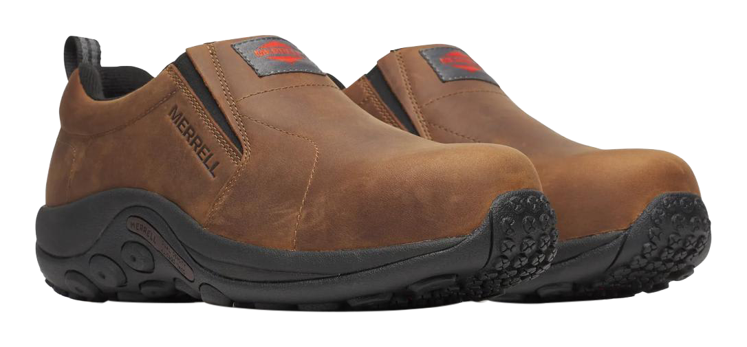 Image of Merrell Jungle Moc Hi-Vis Carbon-Toe Work Shoes for Men