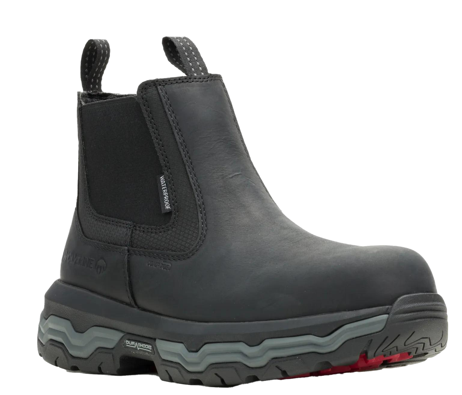Image of Wolverine Alpha Infinity CarbonMAX Slip-On Romeo Work Boots for Men - Black