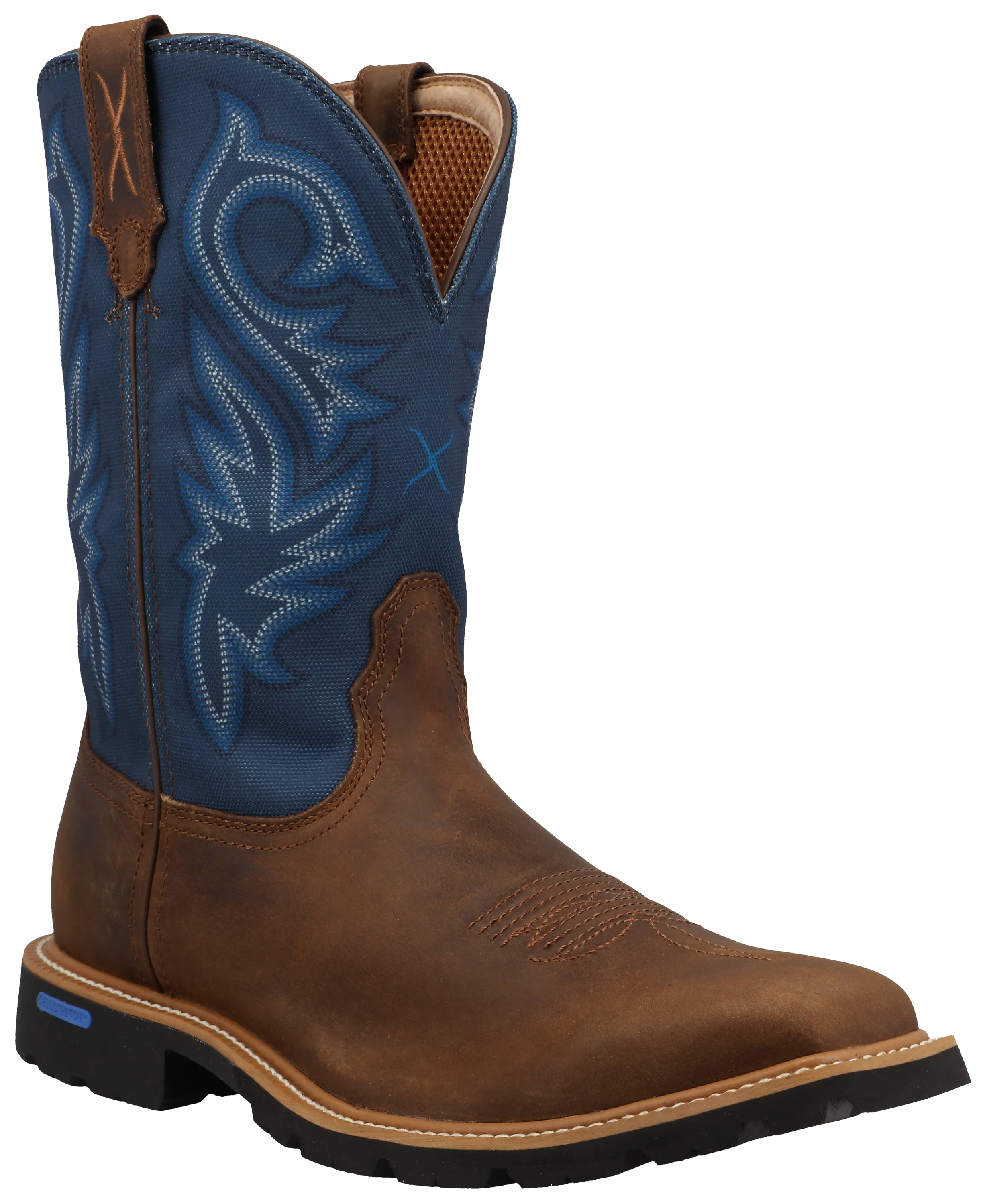Image of Twisted X Tech X Western Boots for Men - Rustic Brown/Aegean Blue