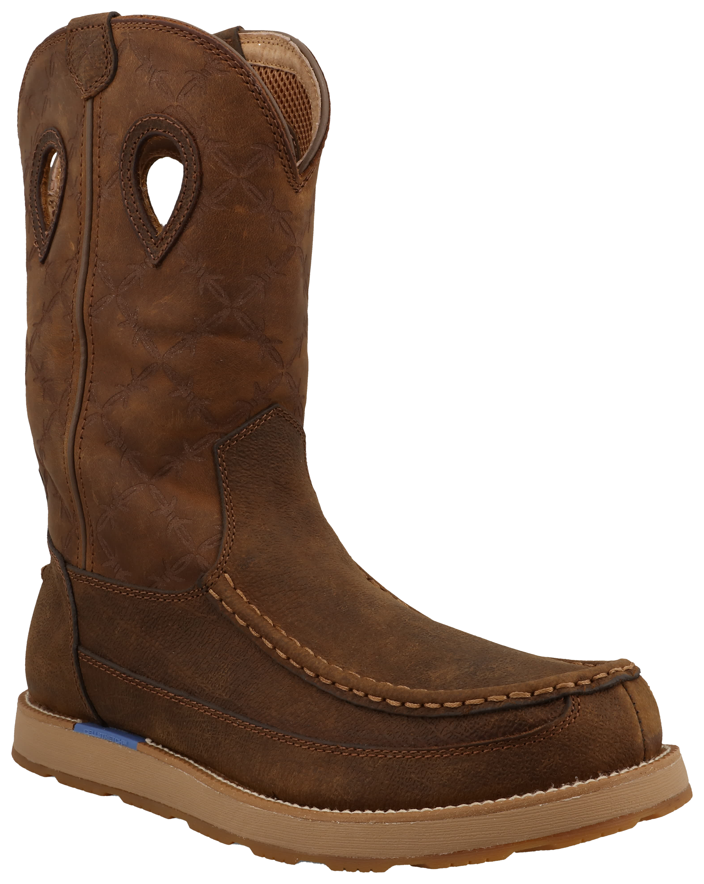 Image of "Twisted X 11"" Wedge Sole Pull-On Work Boots for Men - Brunette/Pecan"