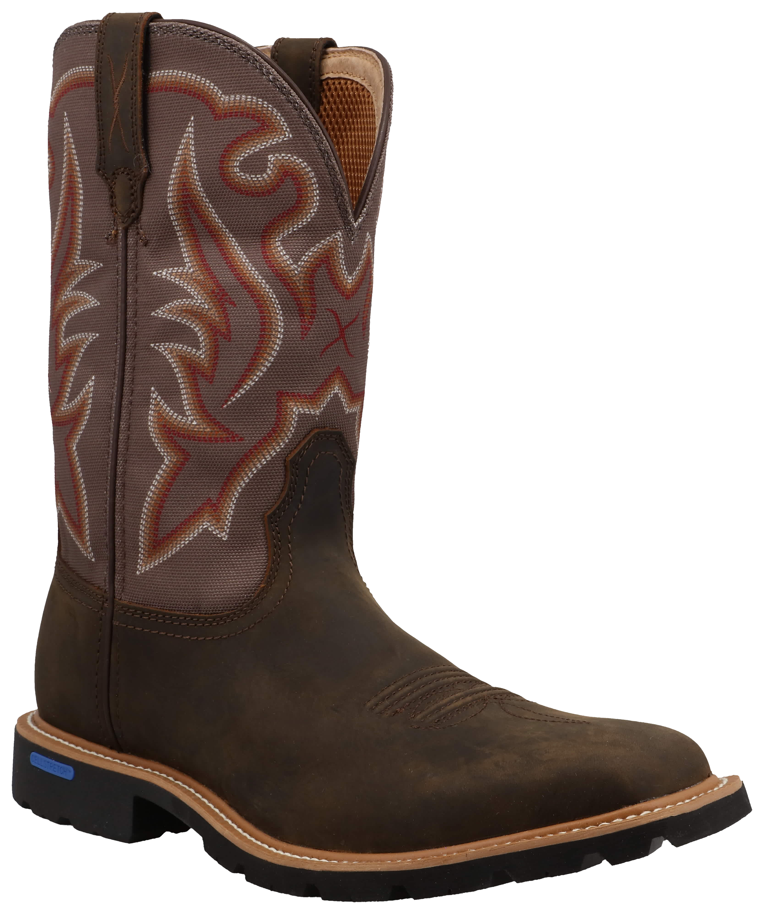 Image of Twisted X Tech X Western Boots for Men - Dark Mocha Brown/Gargoyle