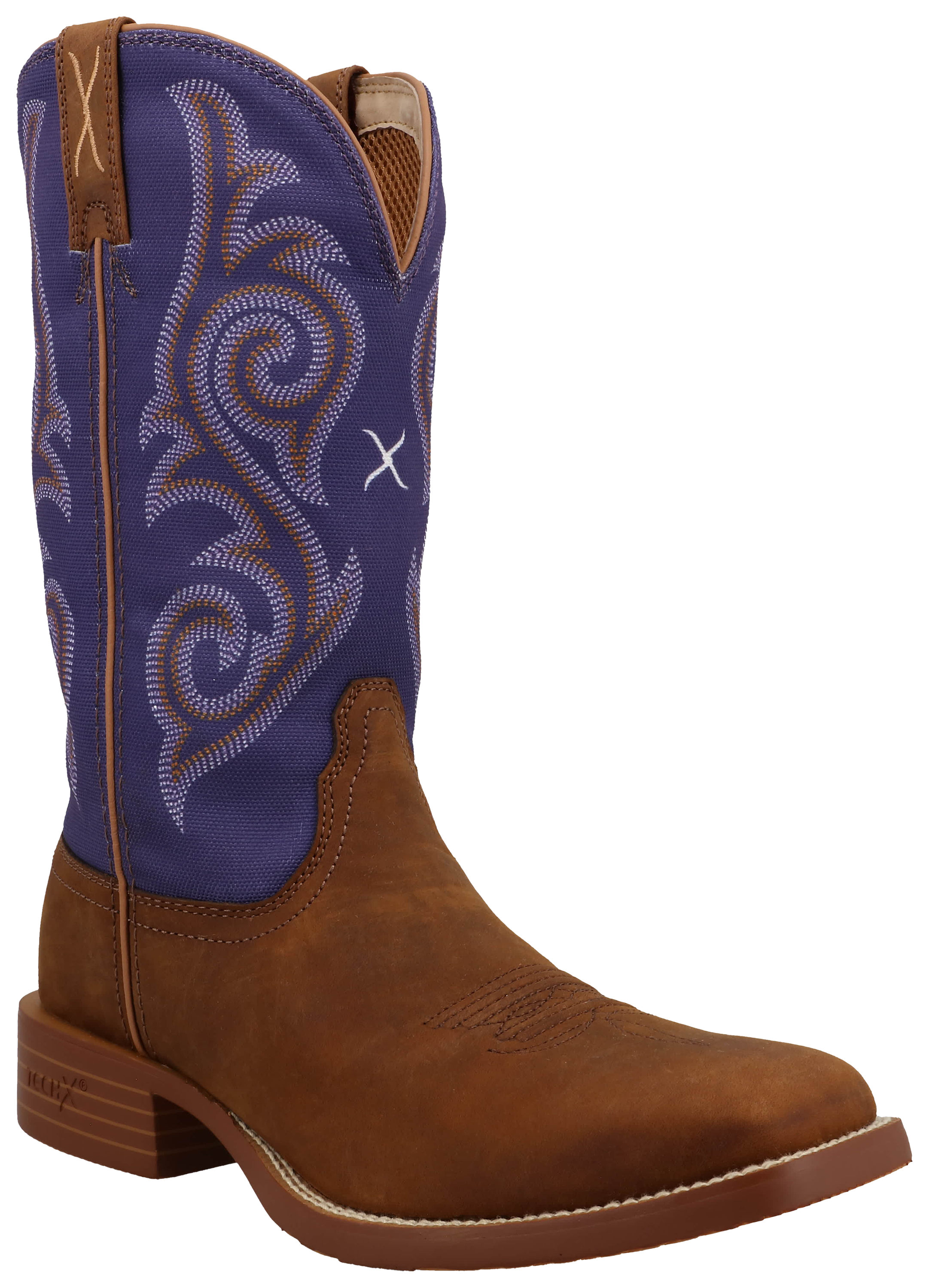 Image of Twisted X Tech X Western Boots for Women - Distressed Saddle/Iris