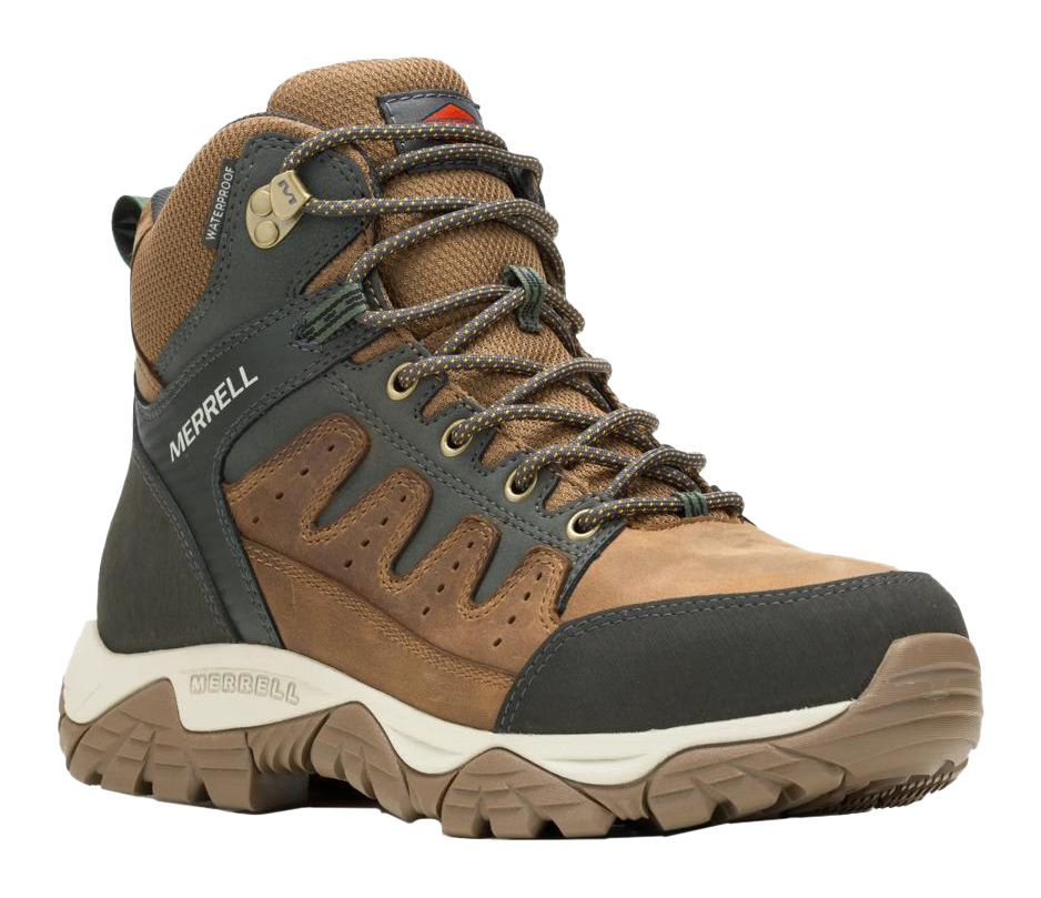 Image of Merrell Windoc Waterproof Steel-Toe Work Boots for Men - Light Brown