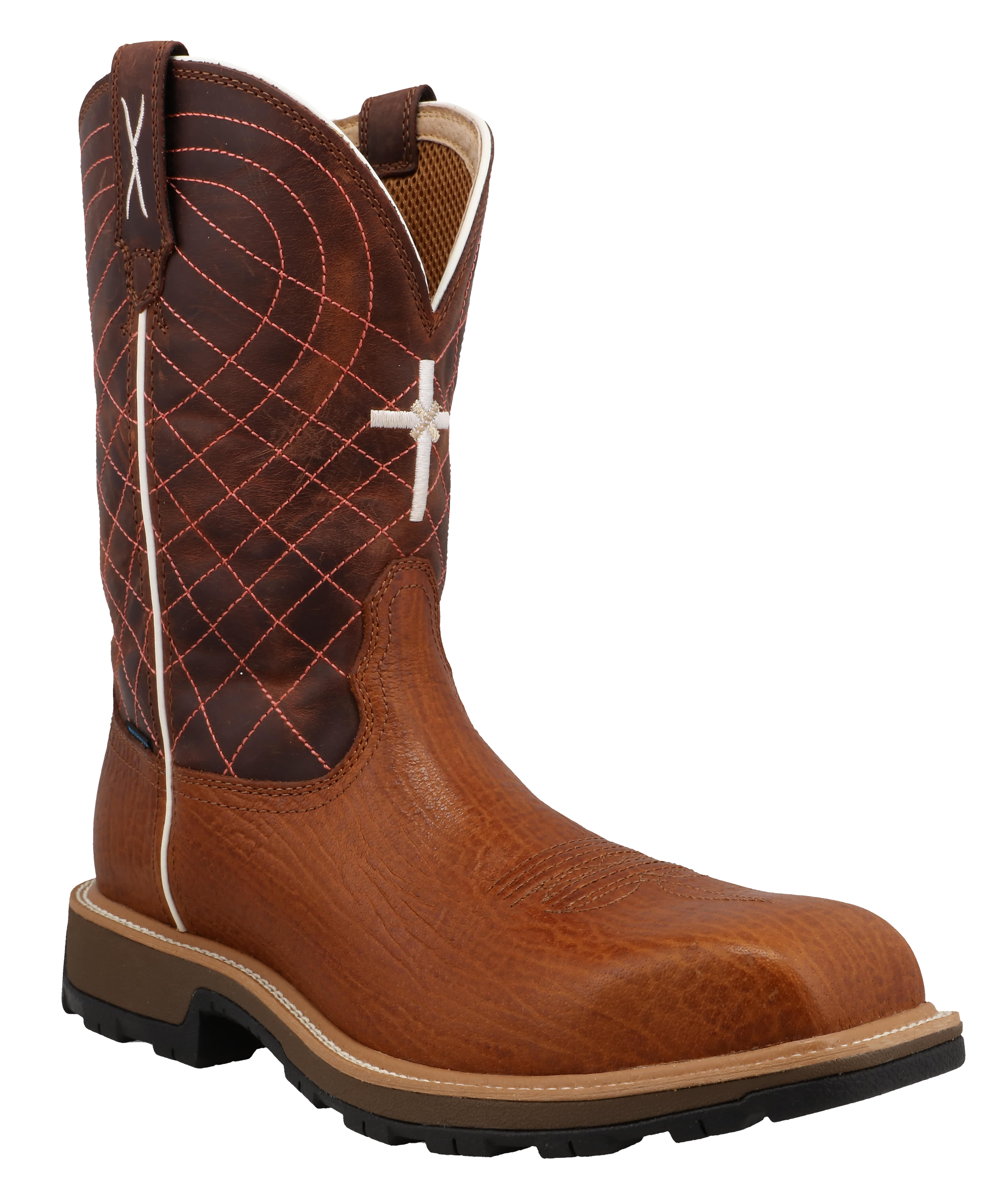 Image of Twisted X UltraLite X Cross Waterproof Composite-Toe Western Work Boots for Men - Umber/Baked Clay