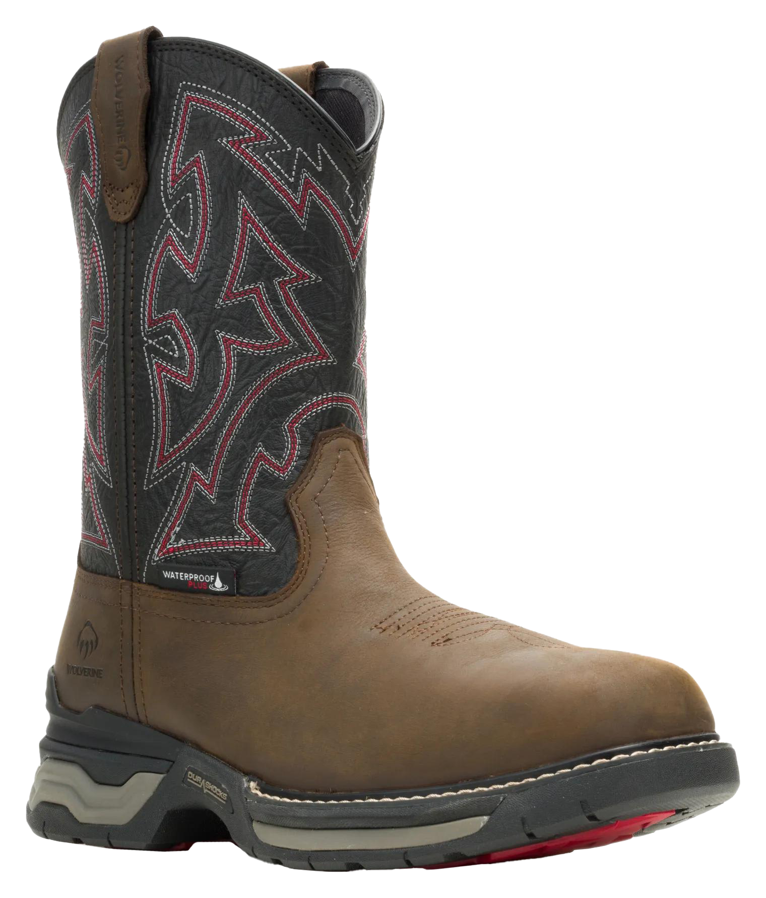 Image of Wolverine Rancher Infinity Pull-On CarbonMAX Work Boots for Men - Black