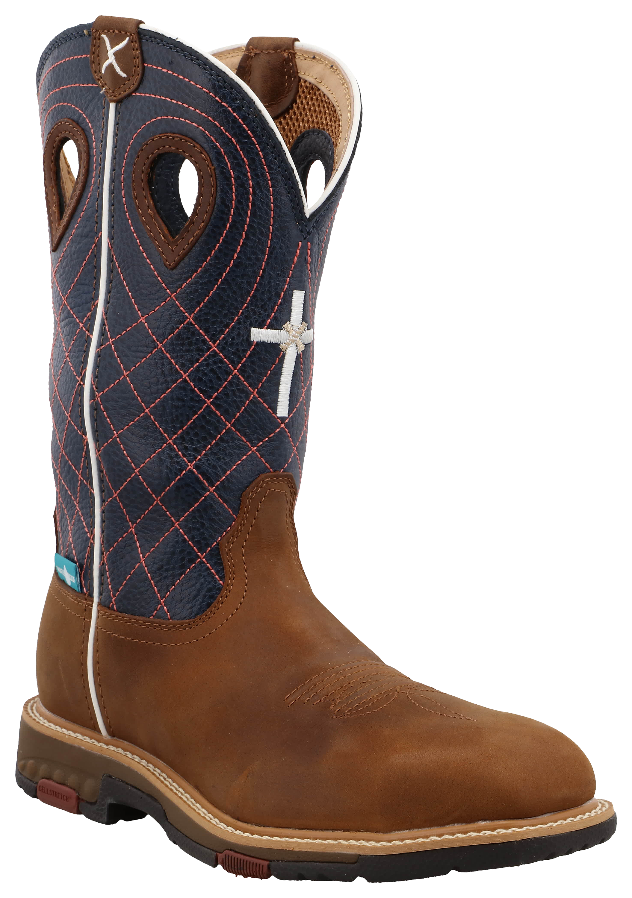 Image of Twisted X Western Work Boots for Women - Brown/Navy