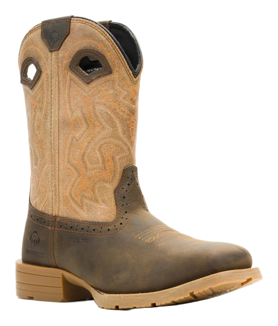 Image of Wolverine Wheatland Pull-On Steel-Toe Work Boots for Men - Coyote