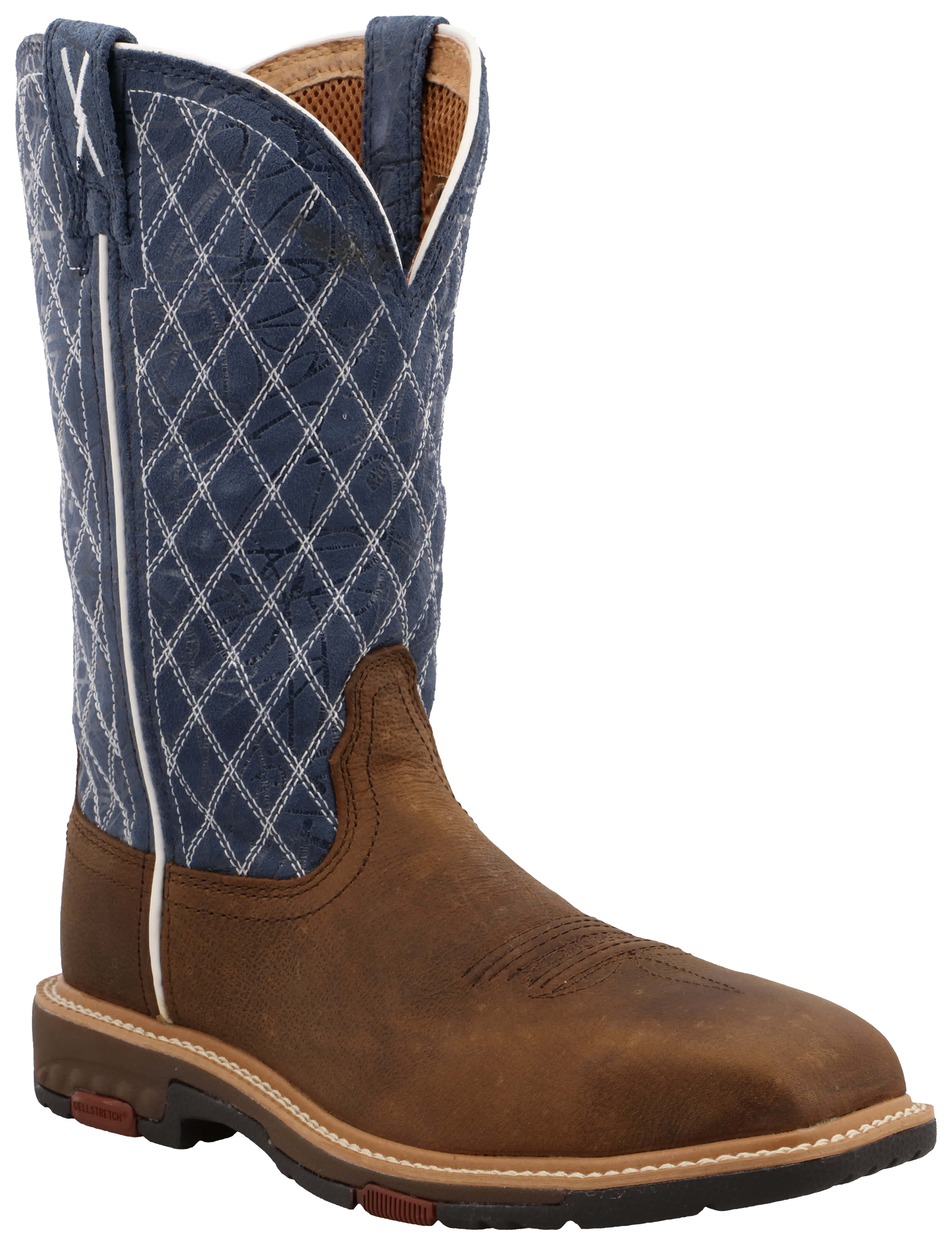 Image of Twisted X Composite-Toe Western Work Boots for Women - Brown/Blue