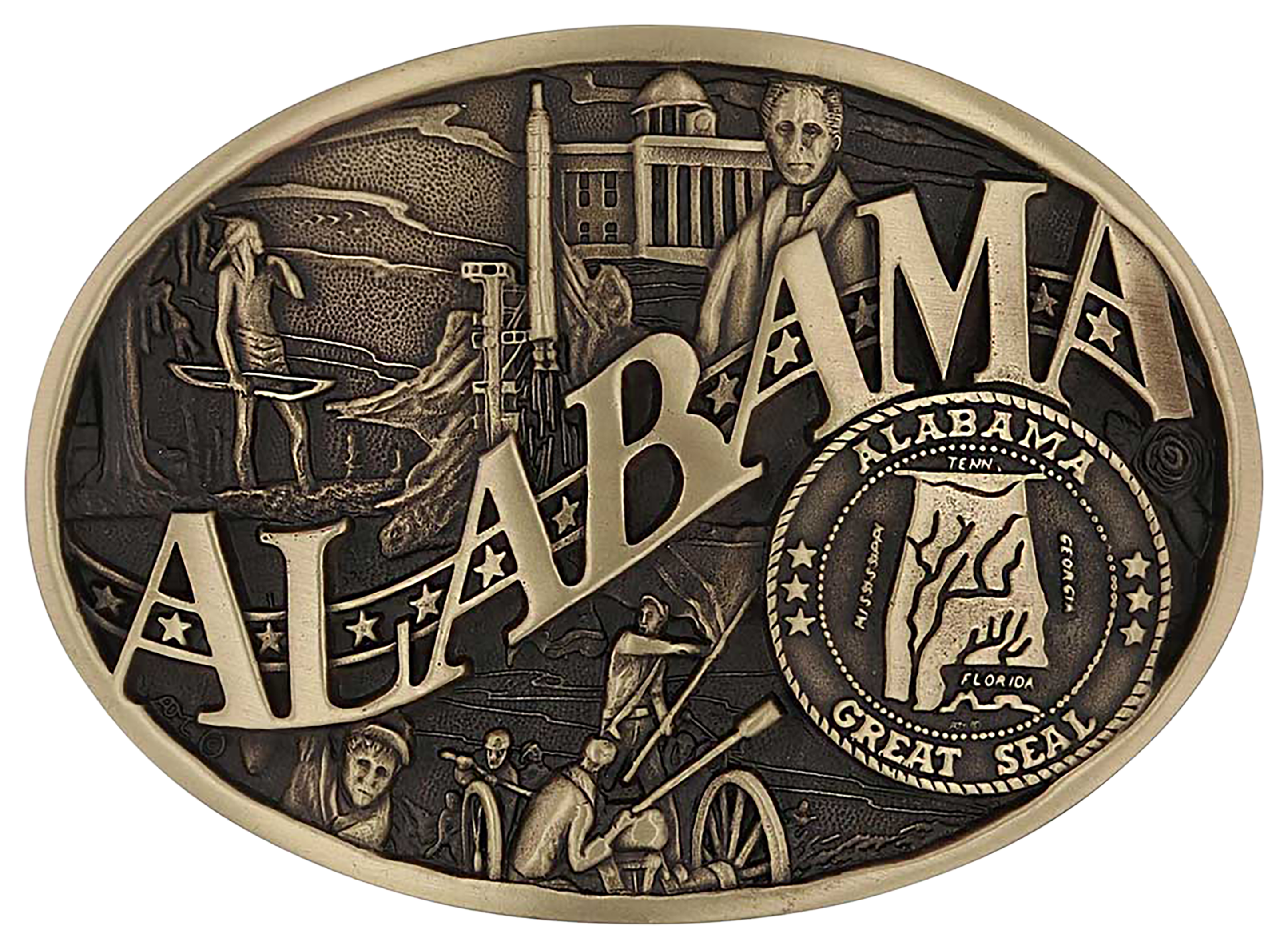 Image of Montana Silversmiths Alabama Heritage Attitude Belt Buckle