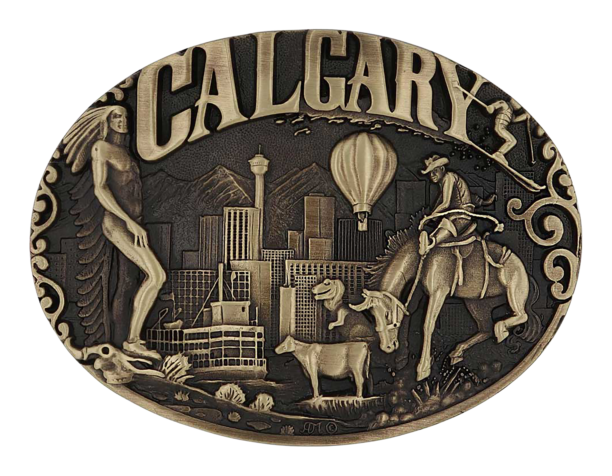 Image of Montana Silversmiths Calgary Alberta Heritage Attitude Belt Buckle