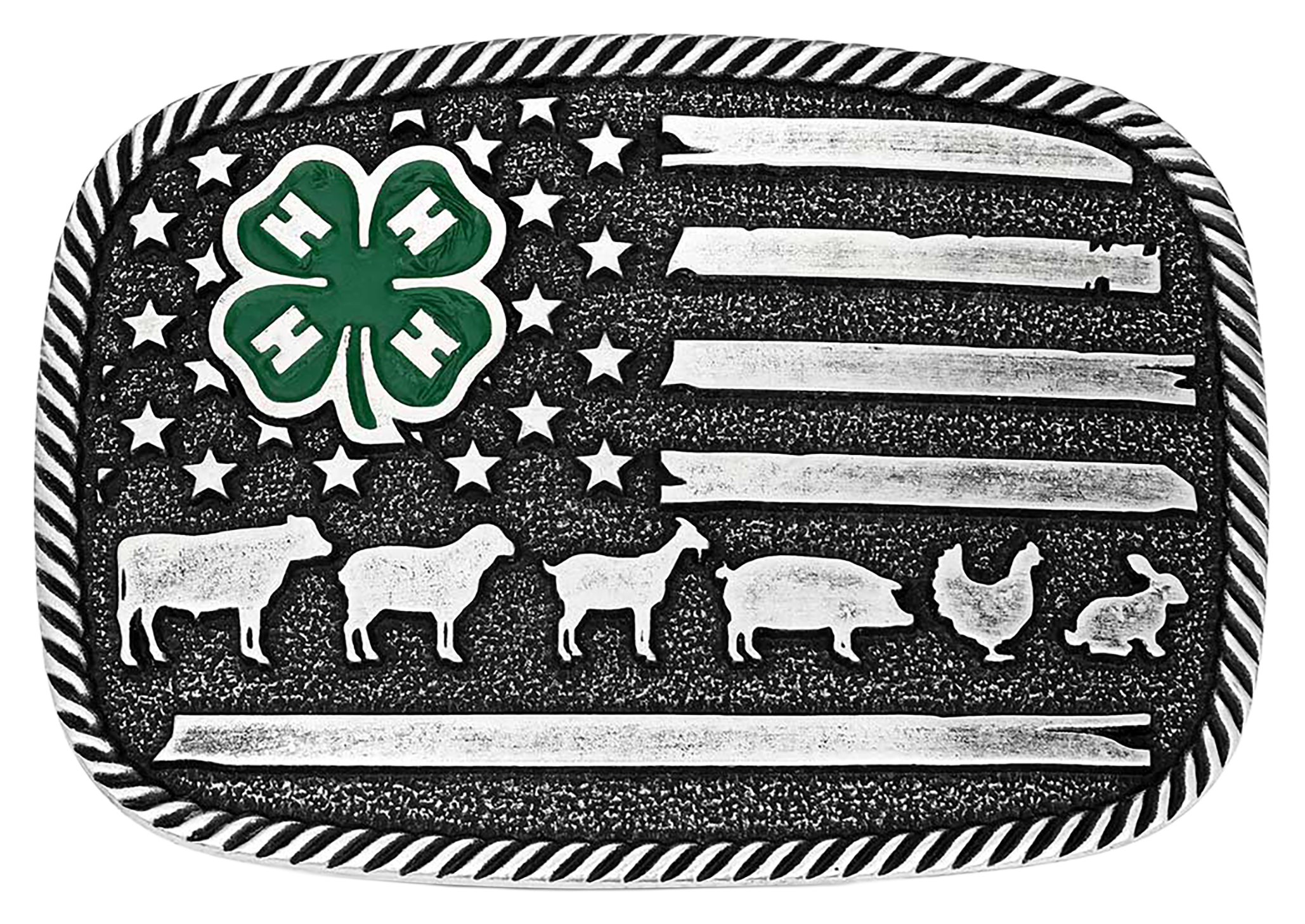 Image of Montana Silversmiths 4-H Livestock Belt Buckle