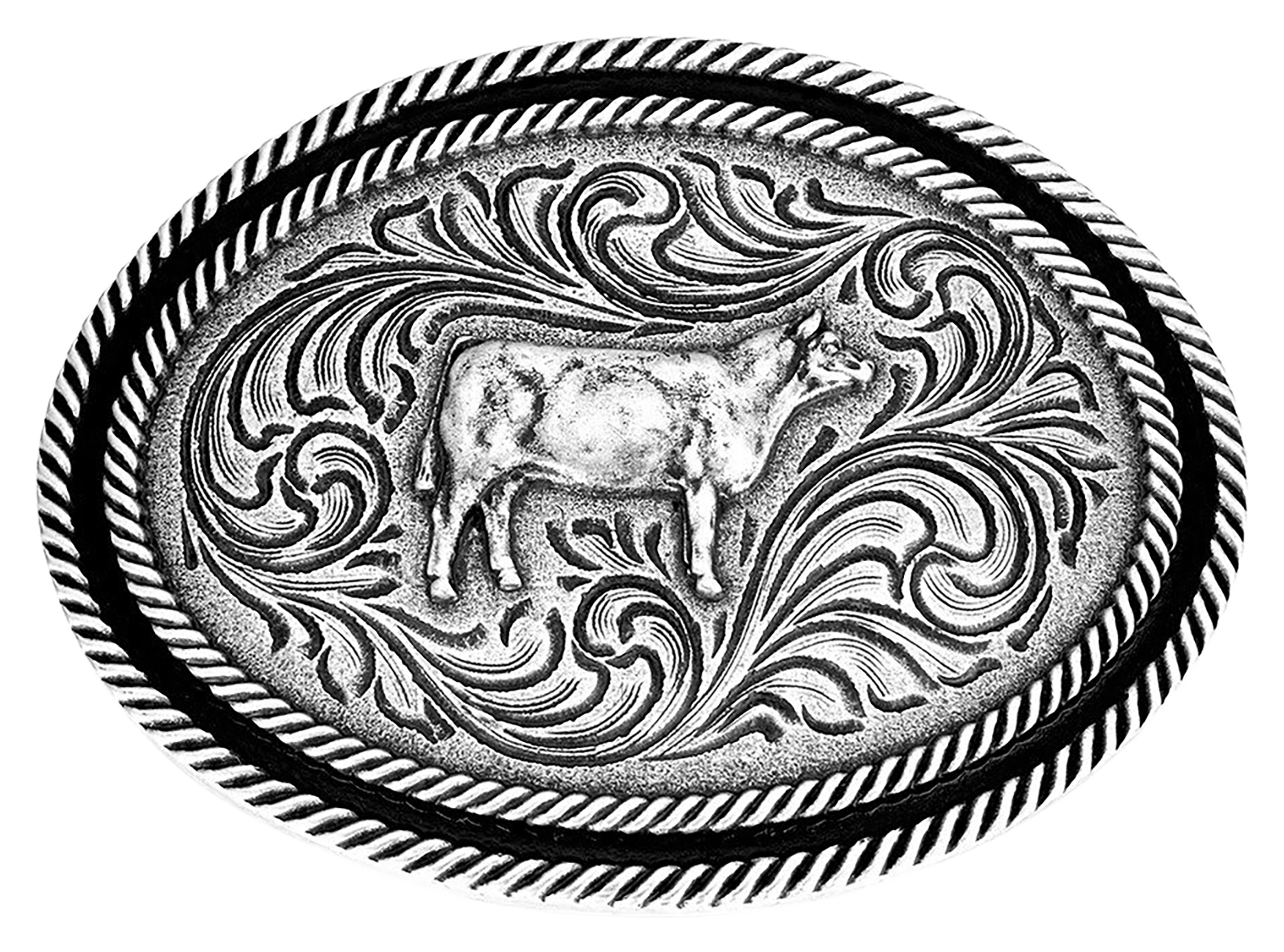 Image of Montana Silversmiths Antiqued Show Steer Belt Buckle