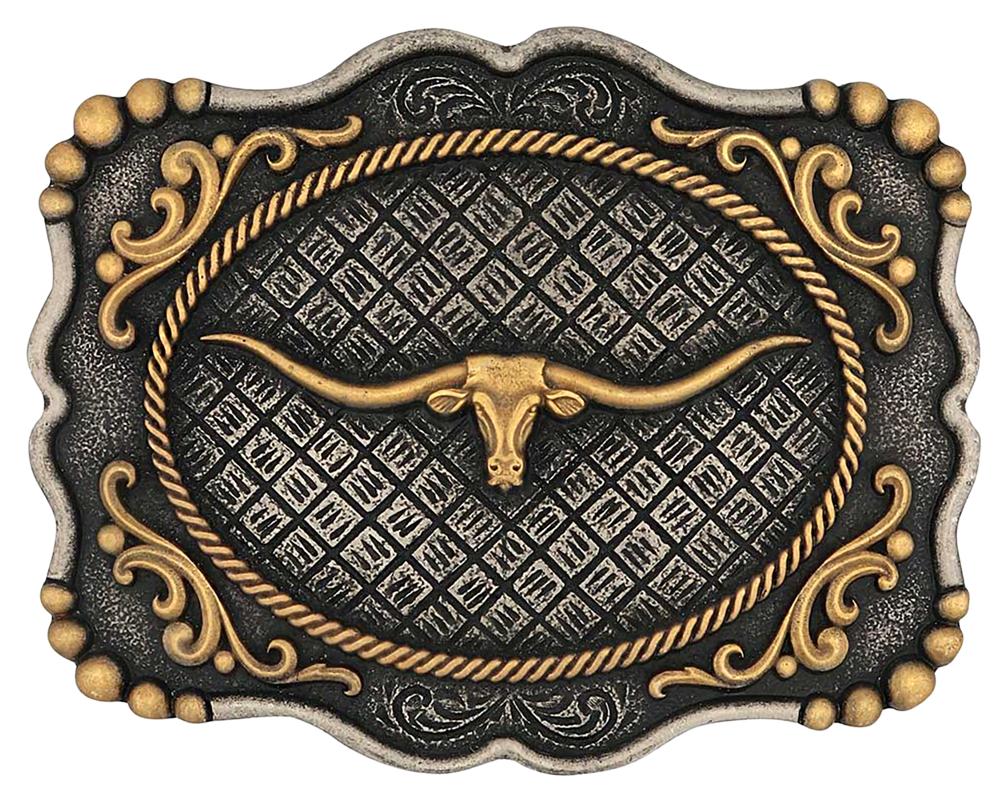 Image of Montana Silversmiths Framed Longhorn Attitude Belt Buckle