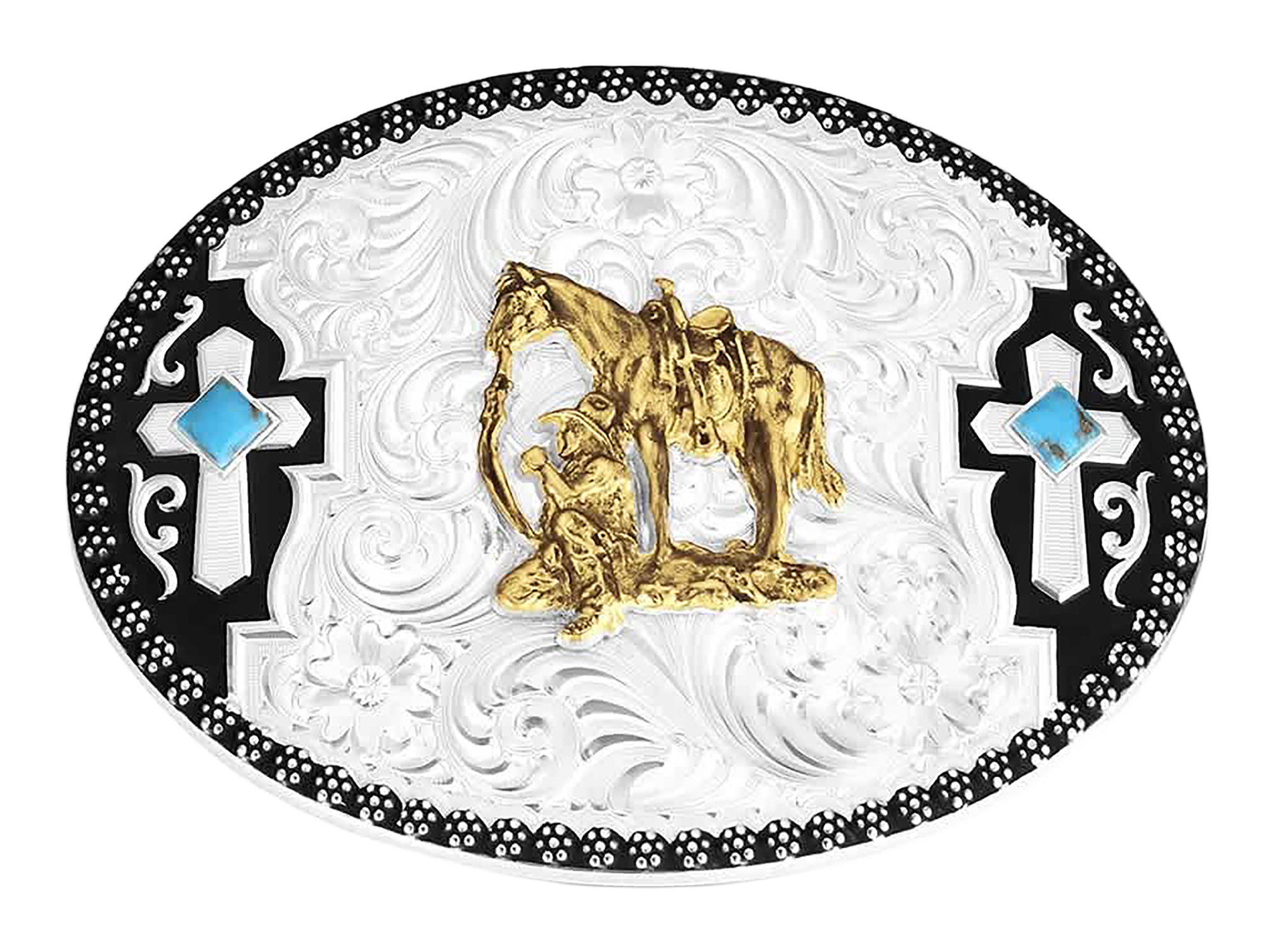 Image of Montana Silversmiths Undeniable Faith Praying Cowboy Belt Buckle
