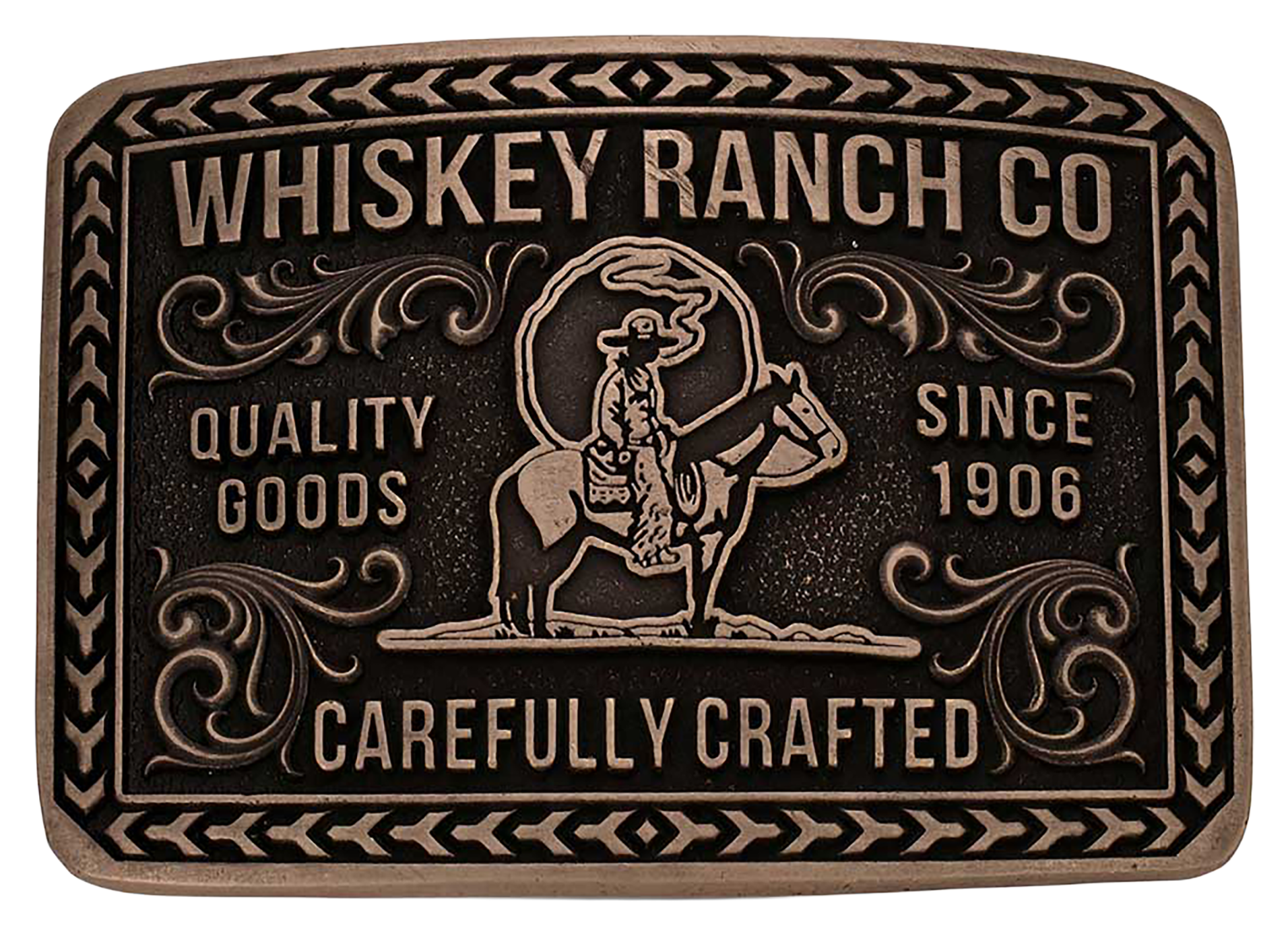 Image of Montana Silversmiths Heritage Rider Whiskey Ranch Belt Buckle
