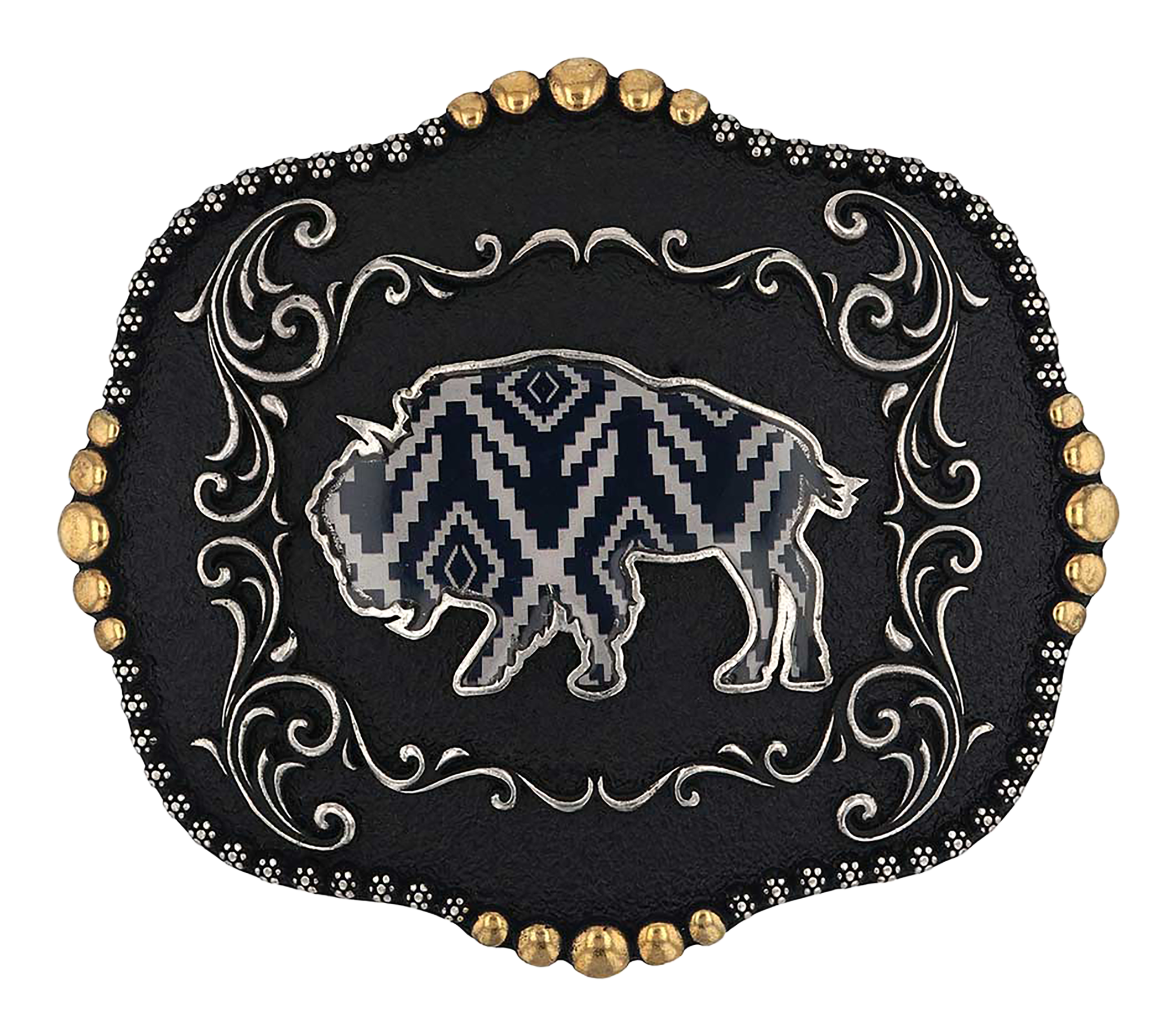Image of Montana Silversmiths Midnight Buffalo Attitude Belt Buckle