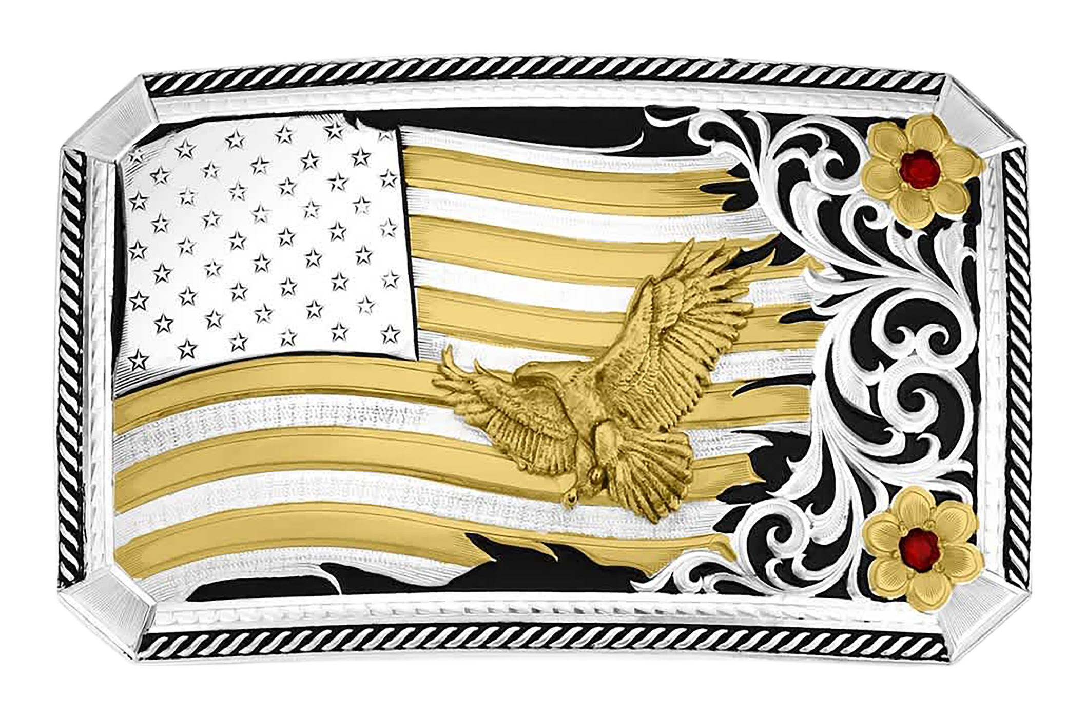 Image of Montana Silversmiths Noble Pride American Made Eagle Belt Buckle