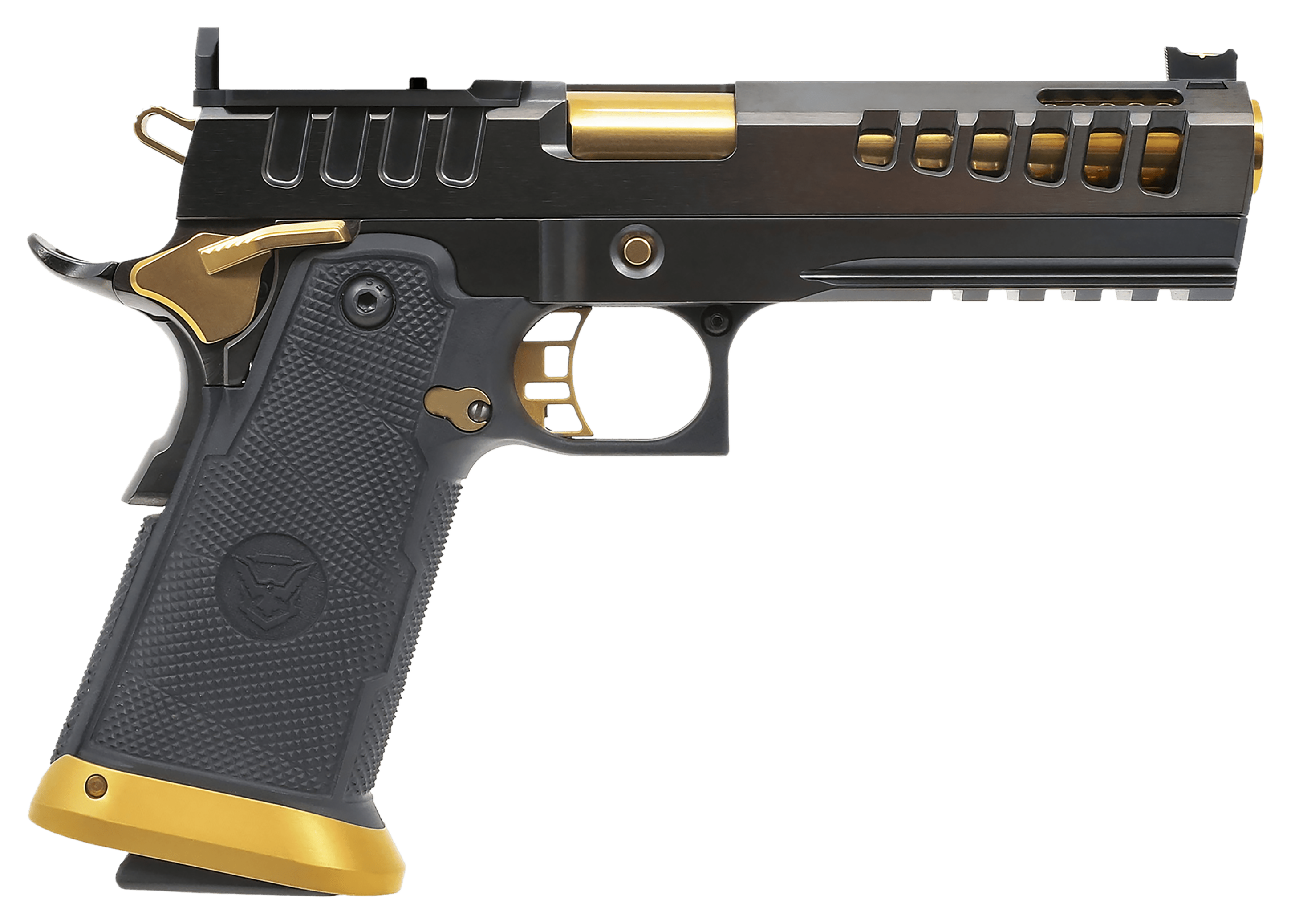Watchtower Firearms Demolitia SemiAuto Pistol  BlackGold