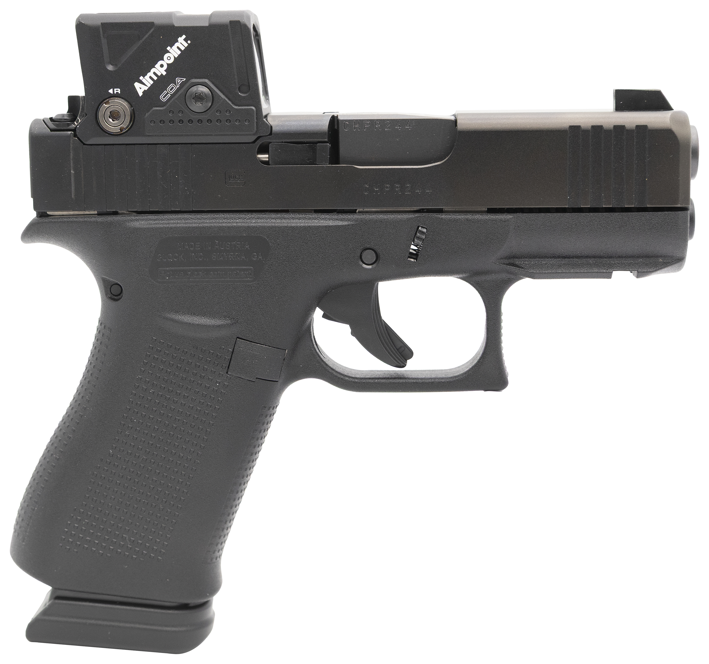 GLOCK G43X SemiAuto Pistol with Aimpoint COA Sight  Made in Austria