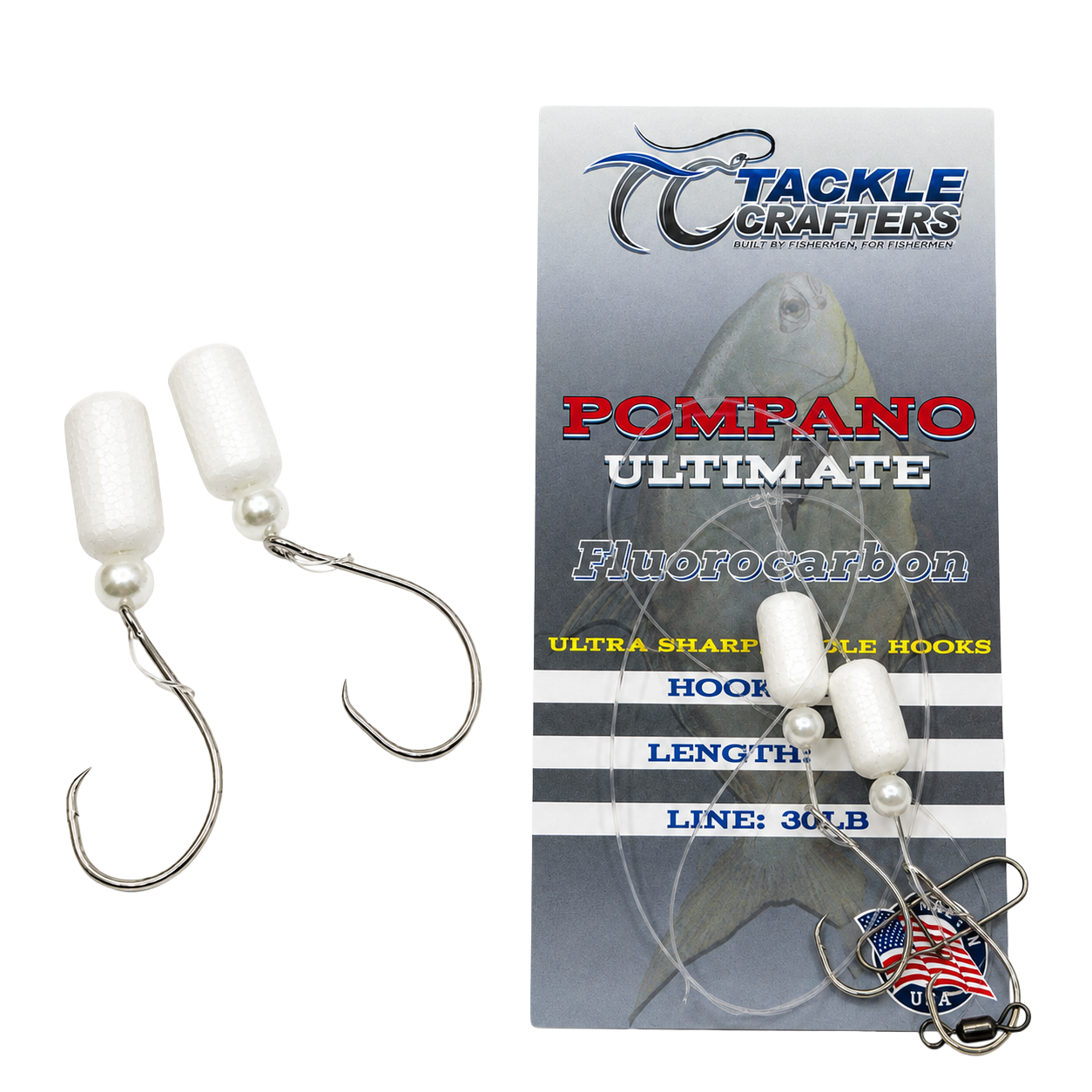 Image of Tackle Crafters Pompano Ultimate Rig - White - 20 lb