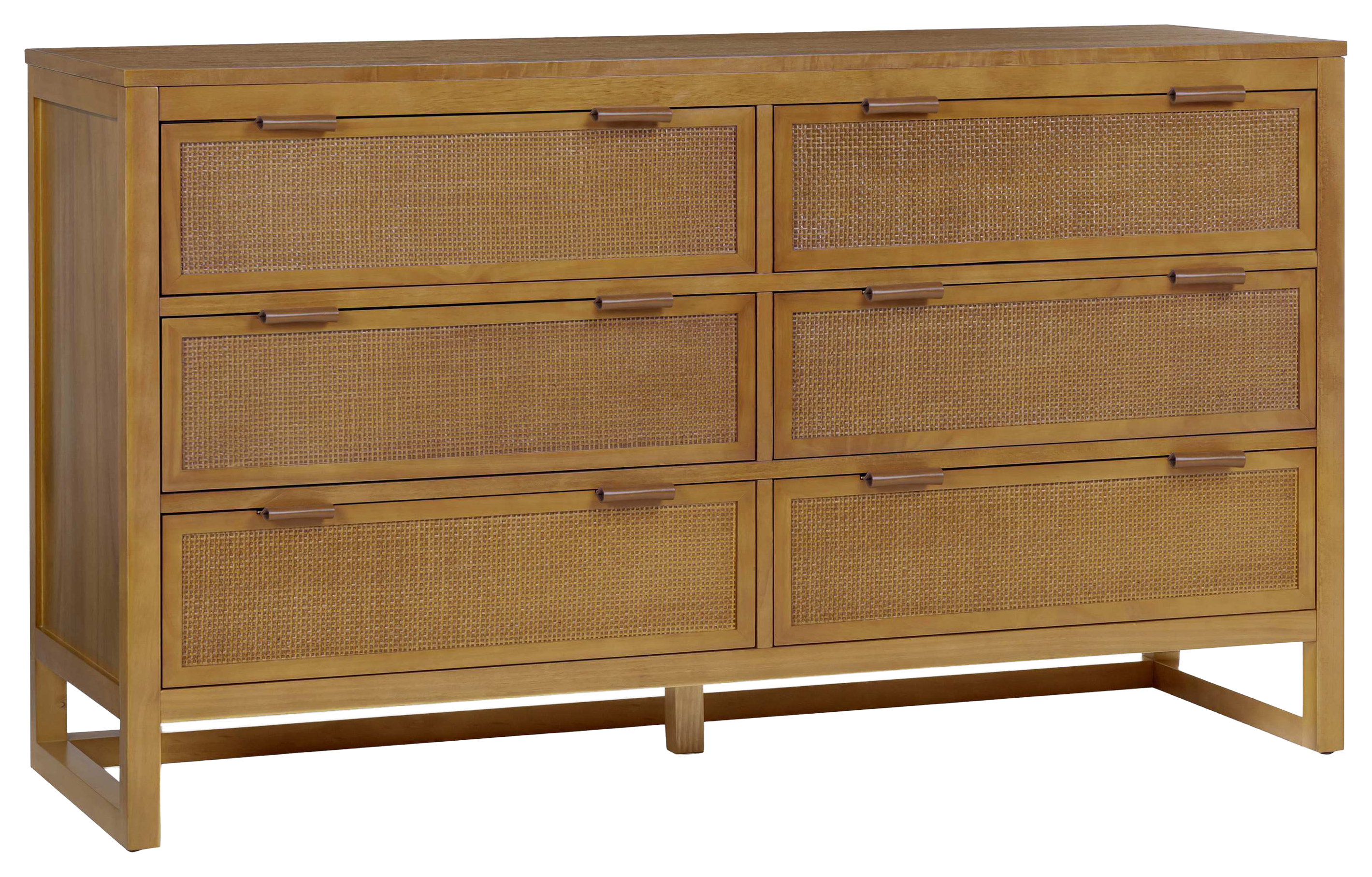 Image of Teamson Home Hatteras Wide Wood 6-Drawer Dresser - Natural