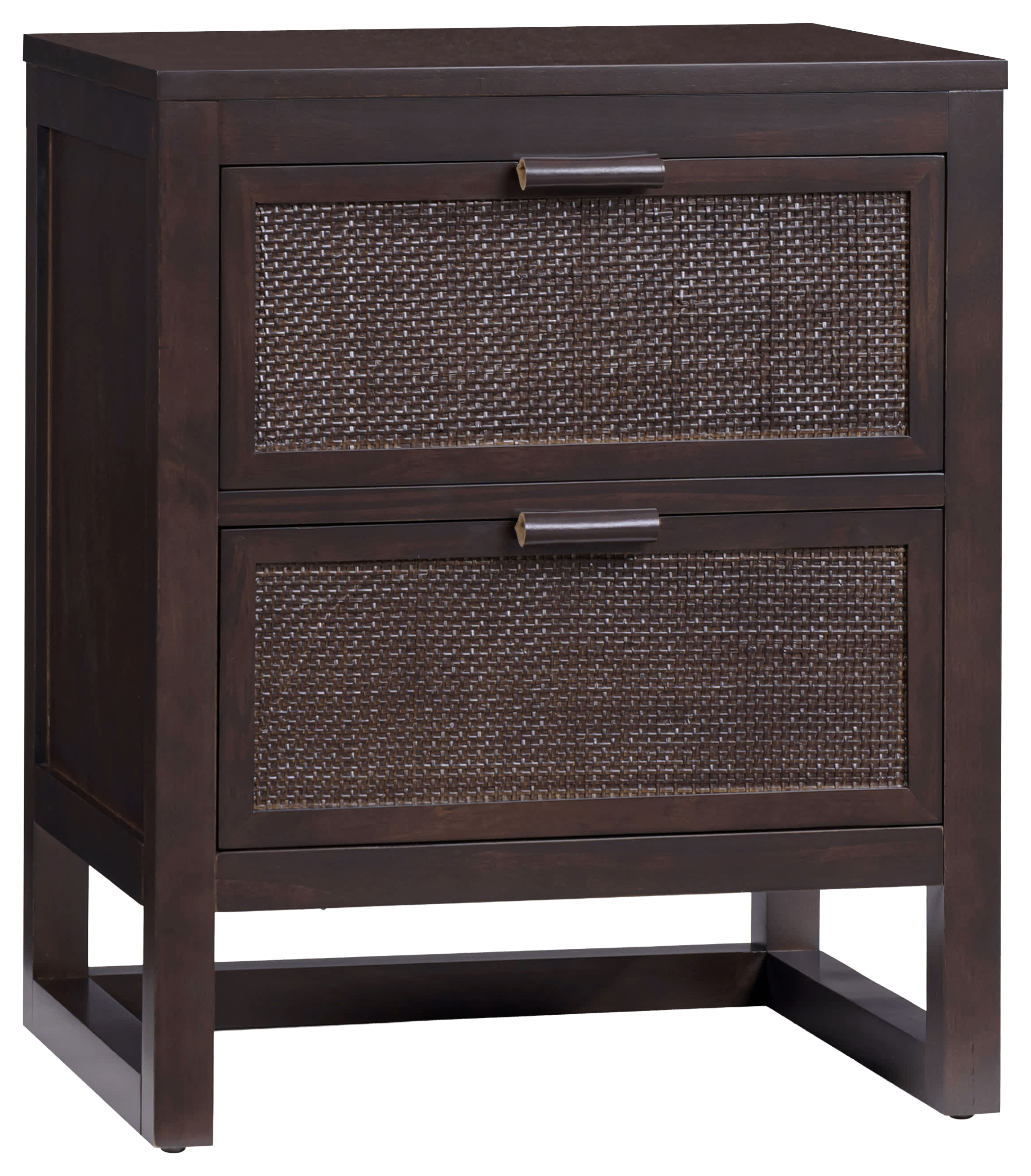Image of Teamson Home Hatteras Wide Wood 2-Drawer Nightstand - Espresso