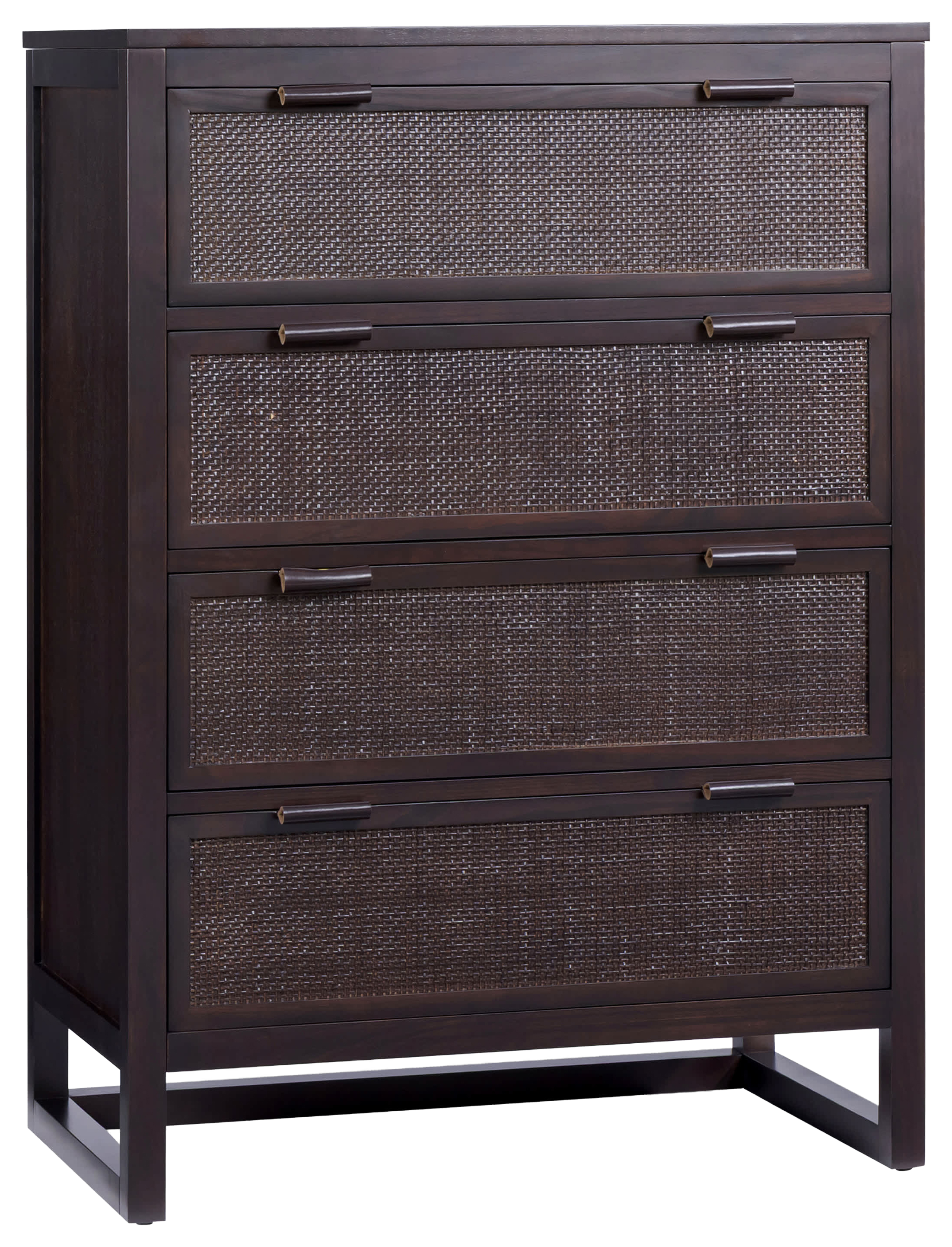 Image of Teamson Home Hatteras Wide Wood 4-Drawer Dresser - Espresso