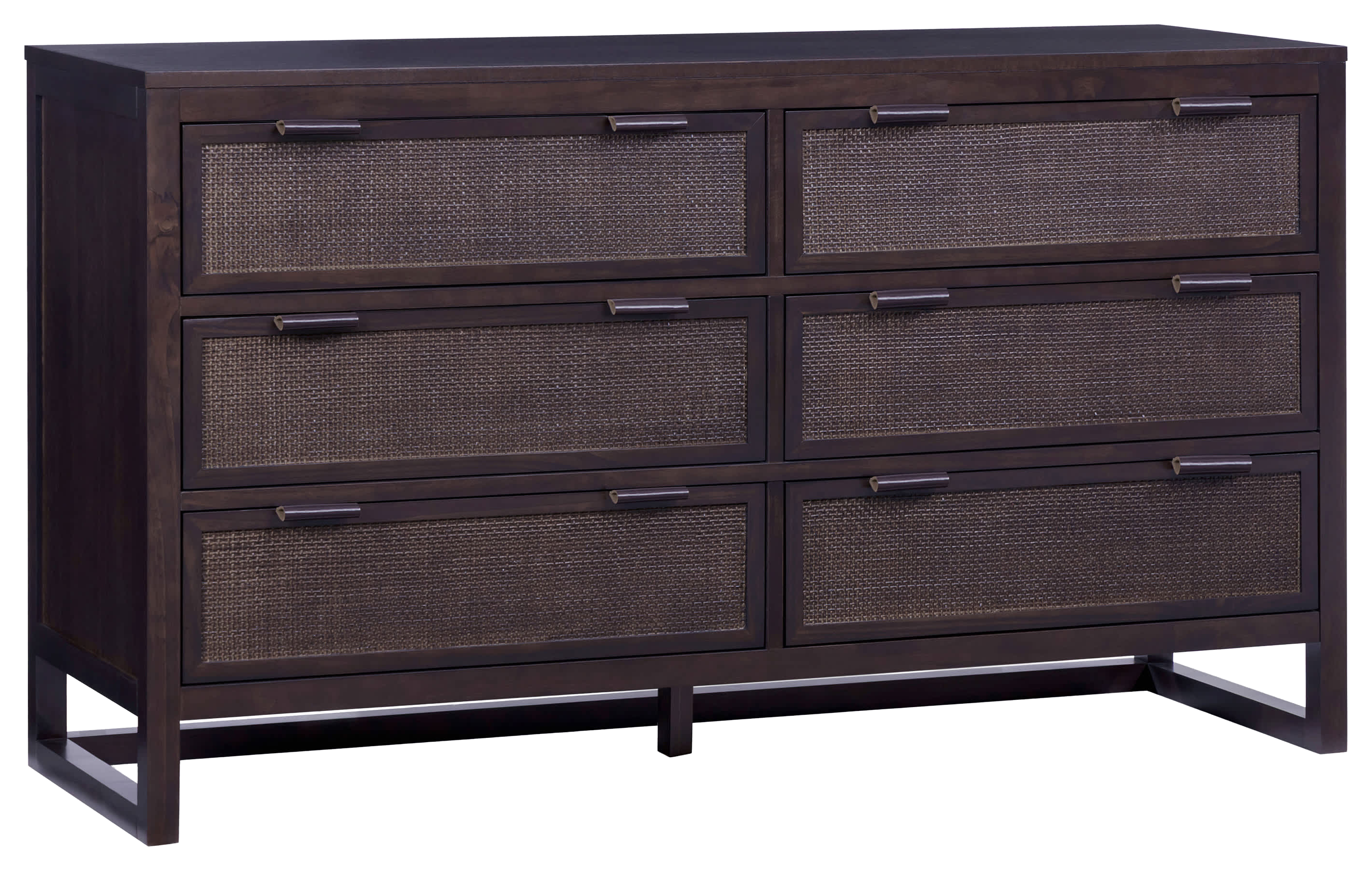 Image of Teamson Home Hatteras Wide Wood 6-Drawer Dresser - Espresso