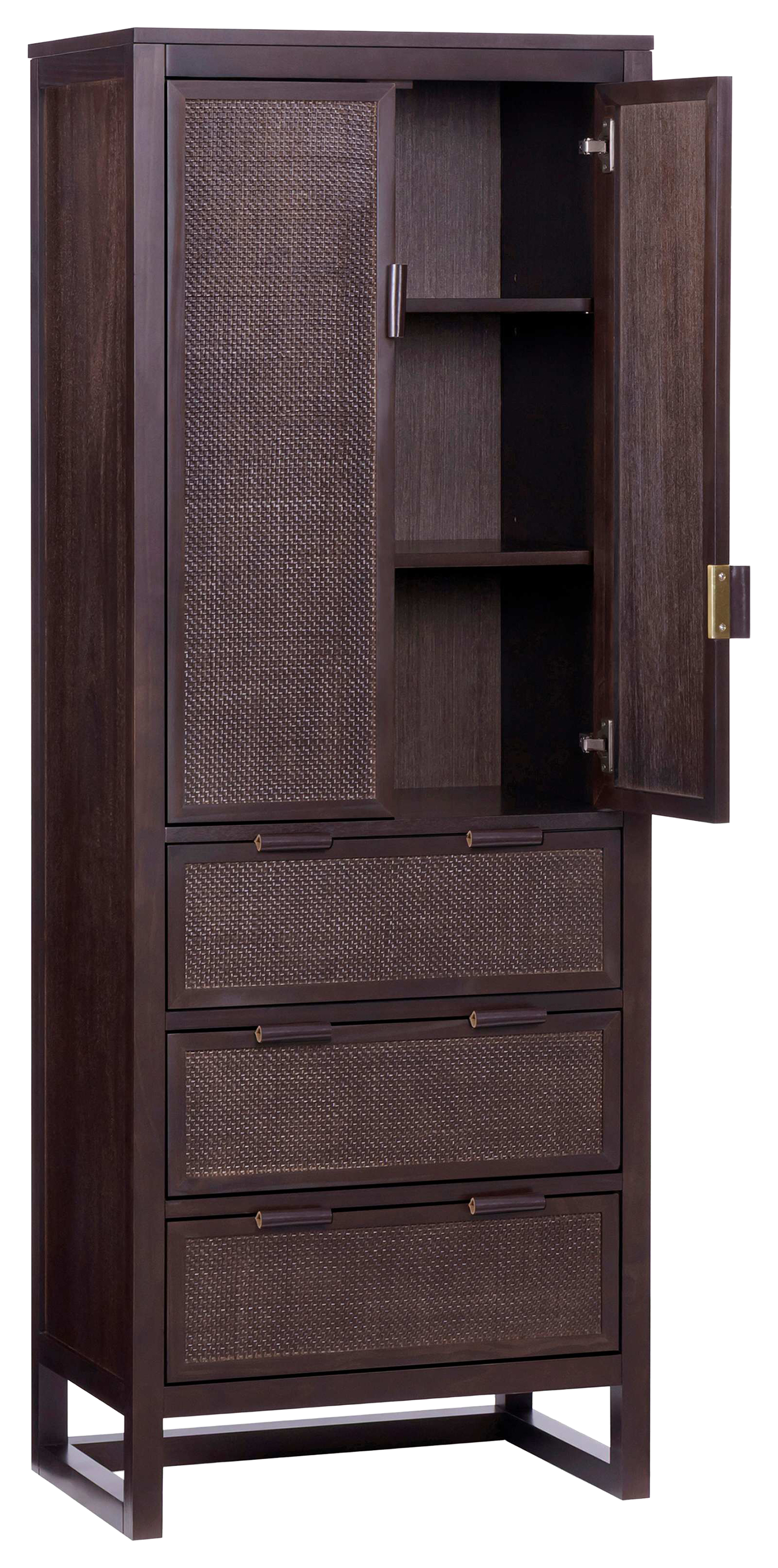 Image of Teamson Home Hatteras Wide Wood Linen Cabinet - Espresso