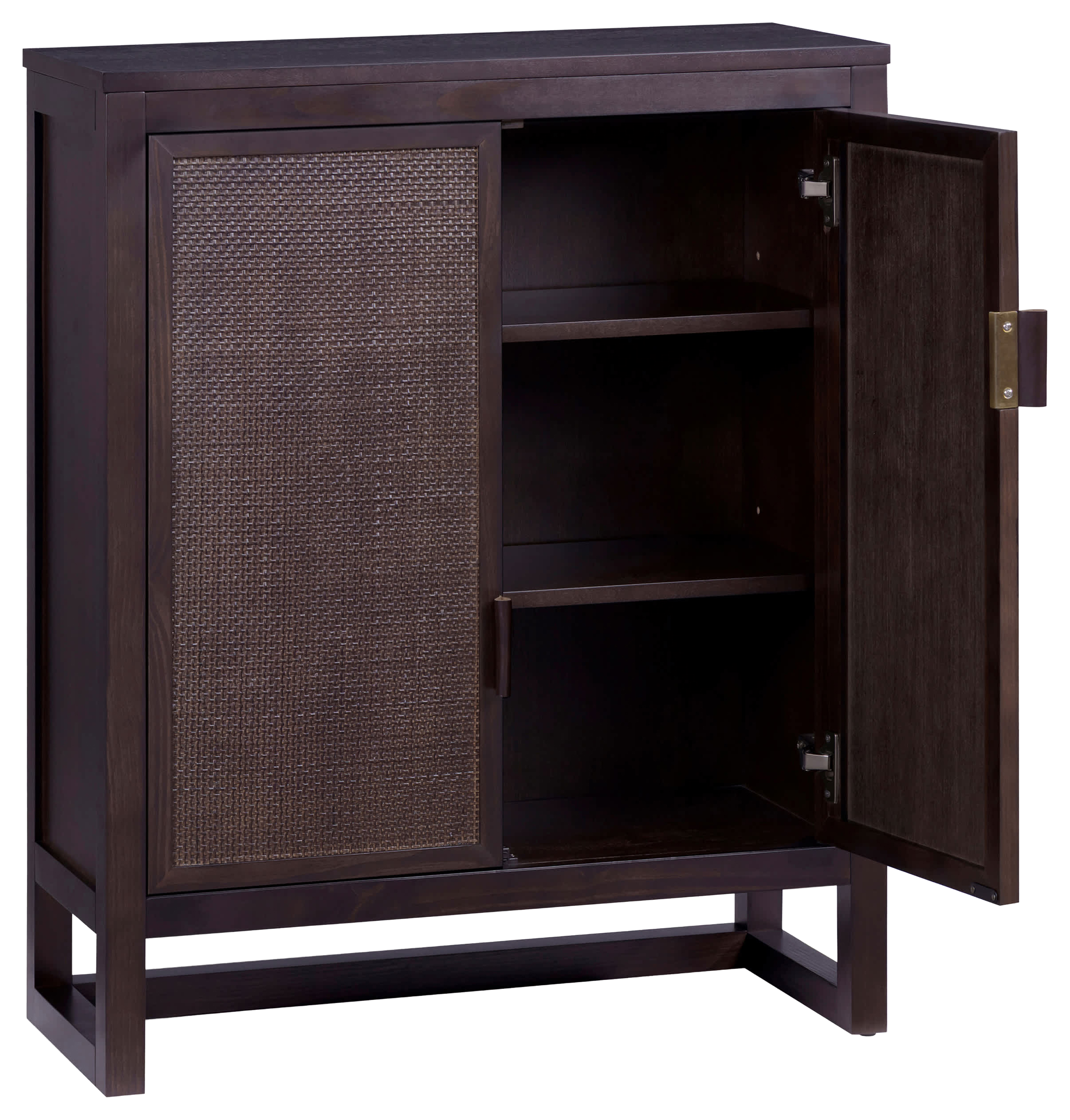 Image of Teamson Home Hatteras Wide Wood 2-Door Accent Cabinet With Adjustable Shelves - Espresso