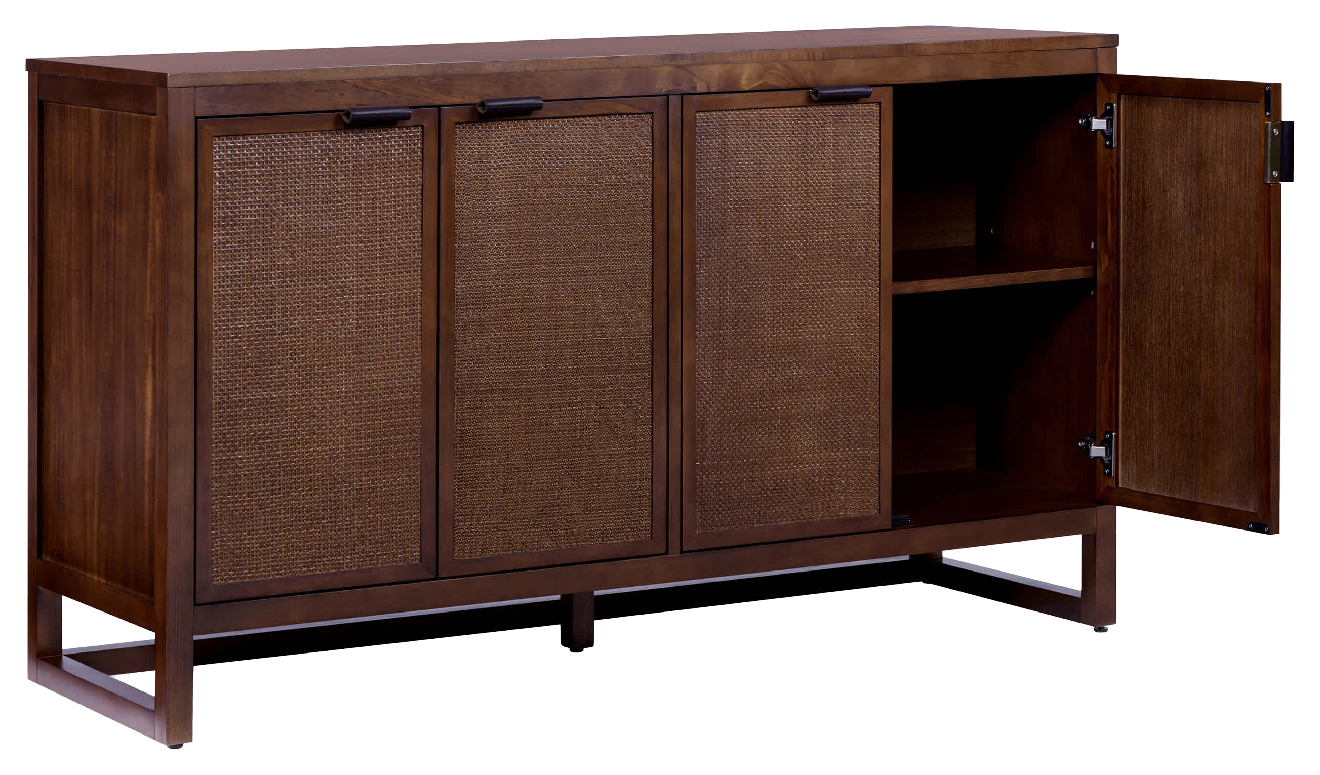Image of Teamson Home Hatteras Wide Wood 4-Door Sideboard - Walnut