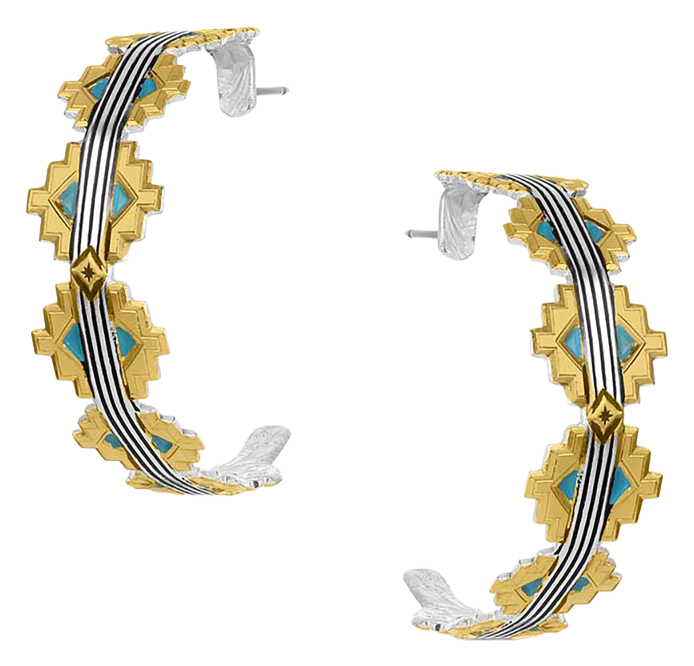 Image of Montana Silversmiths Painted Sky Hoop Earrings